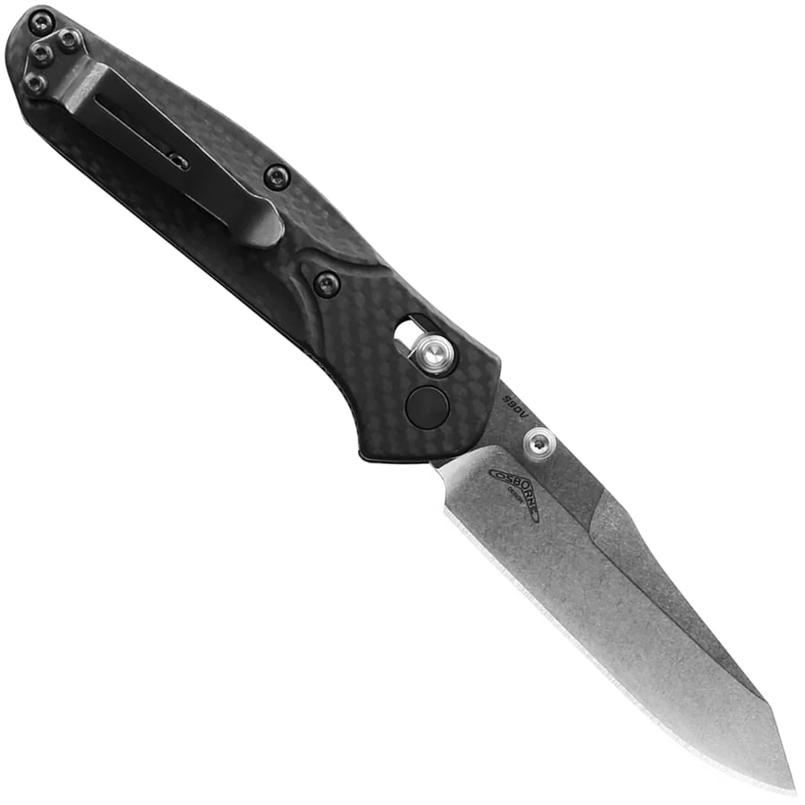 Nóż składany Benchmade Mini Osborne CPM-S90V - Black Carbon Fiber
