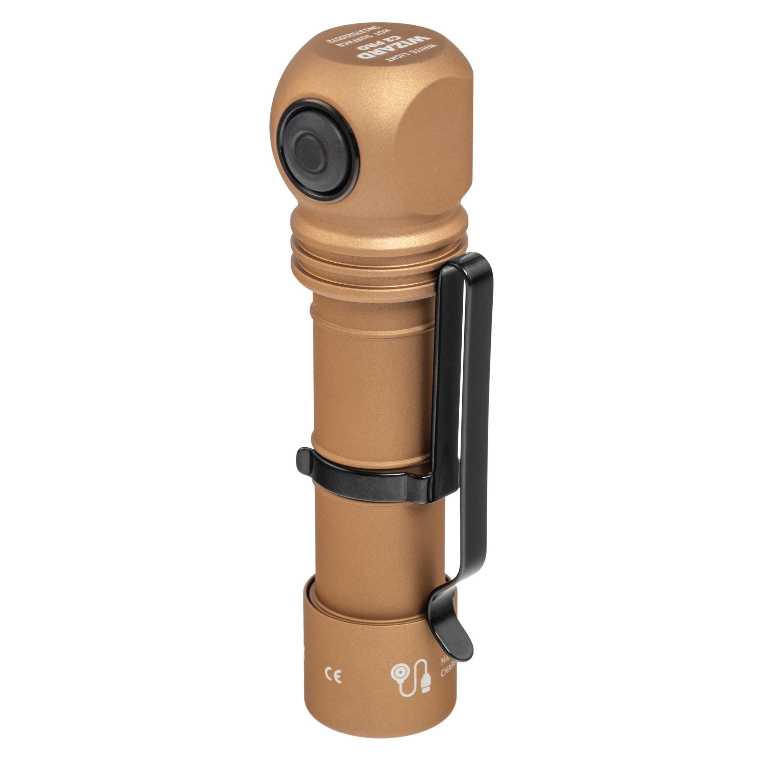 Armytek Wizard C2 Pro Magnet USB White Sand head and angle flashlight - 2500 lumens