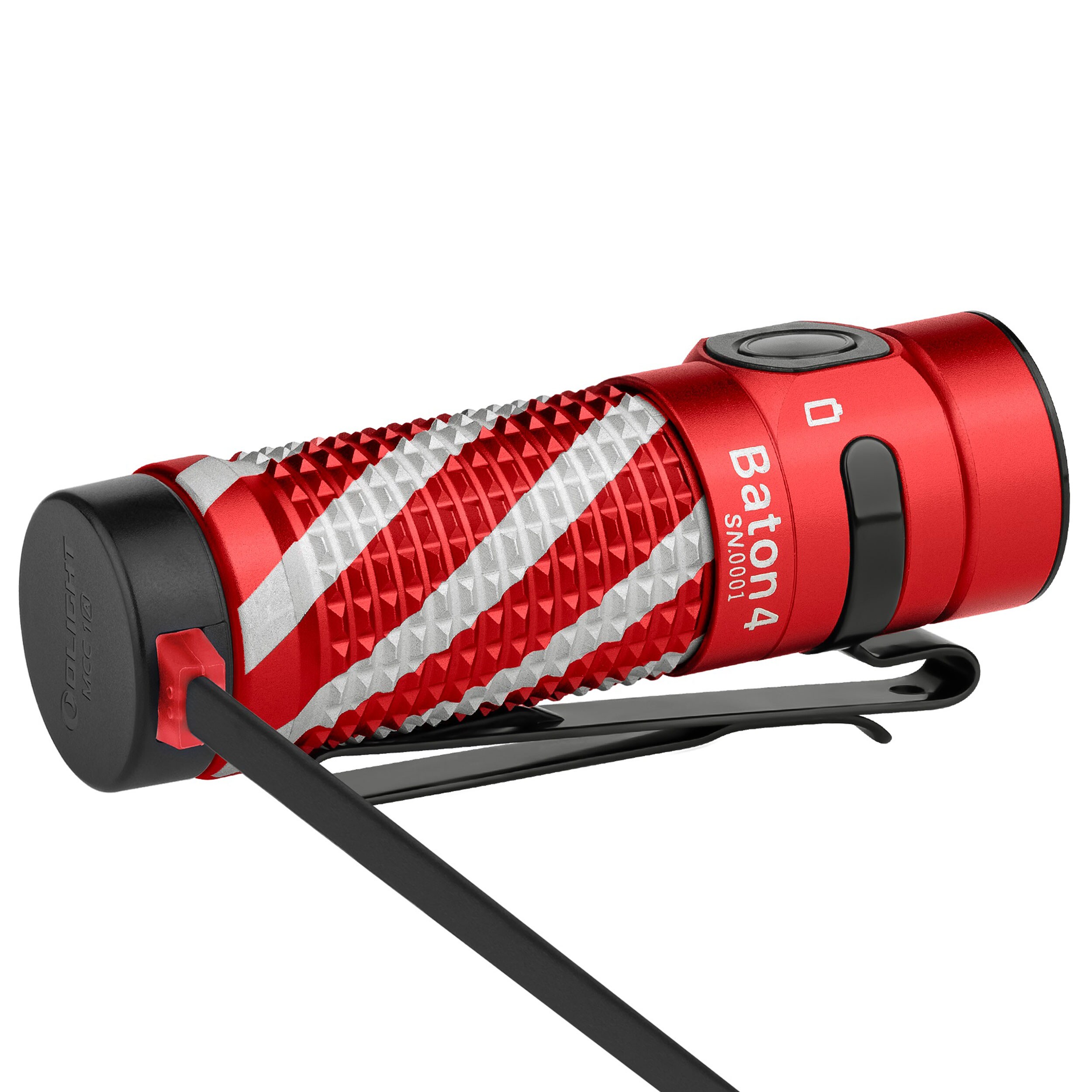 Latarka akumulatorowa Olight Baton 4 Limited Edition White Red - 1300 lumenów