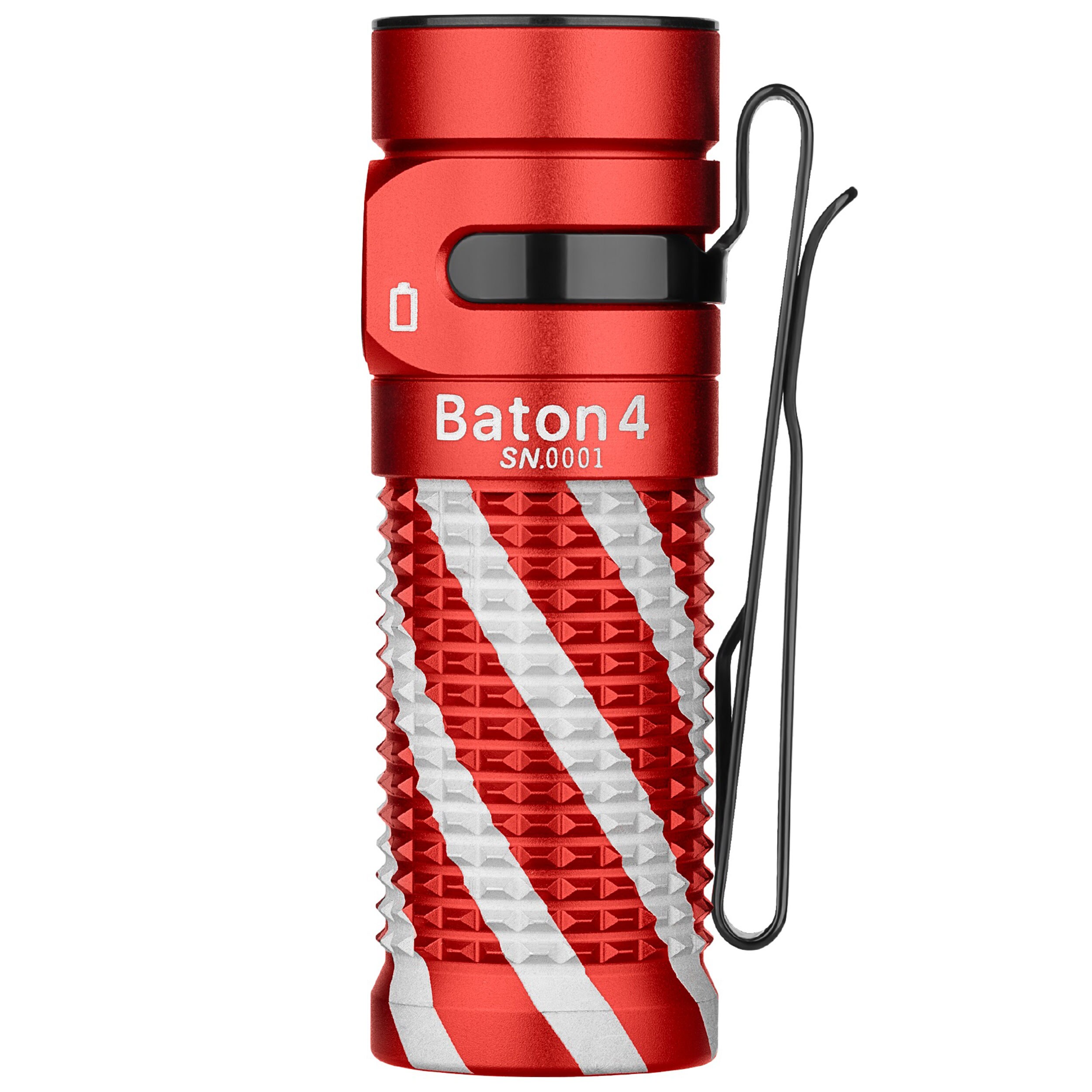 Latarka akumulatorowa Olight Baton 4 Limited Edition White Red - 1300 lumenów