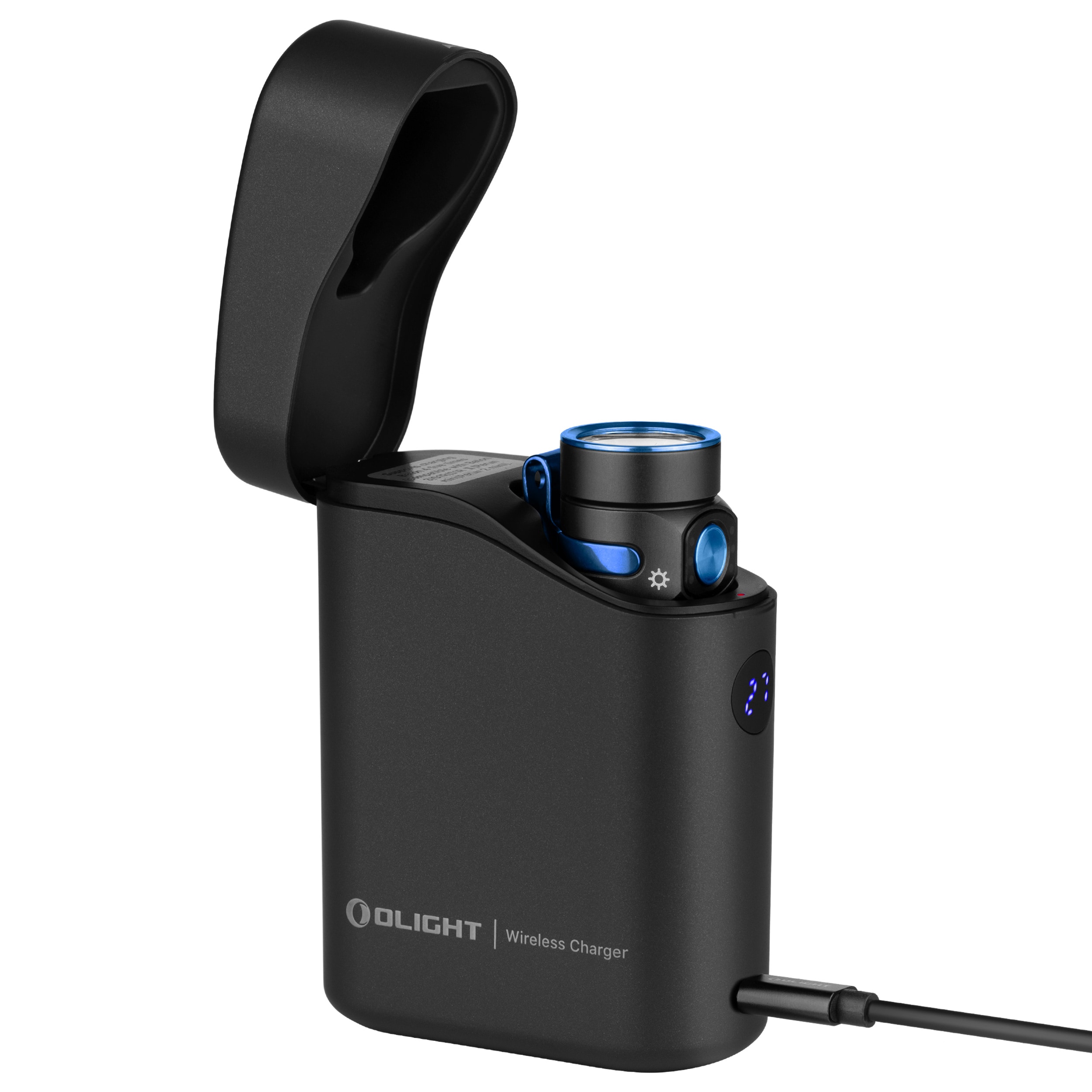 Latarka Olight Baton 4 Premium Edition Black z bezprzewodowym etui ładującym - 1300 lumenów