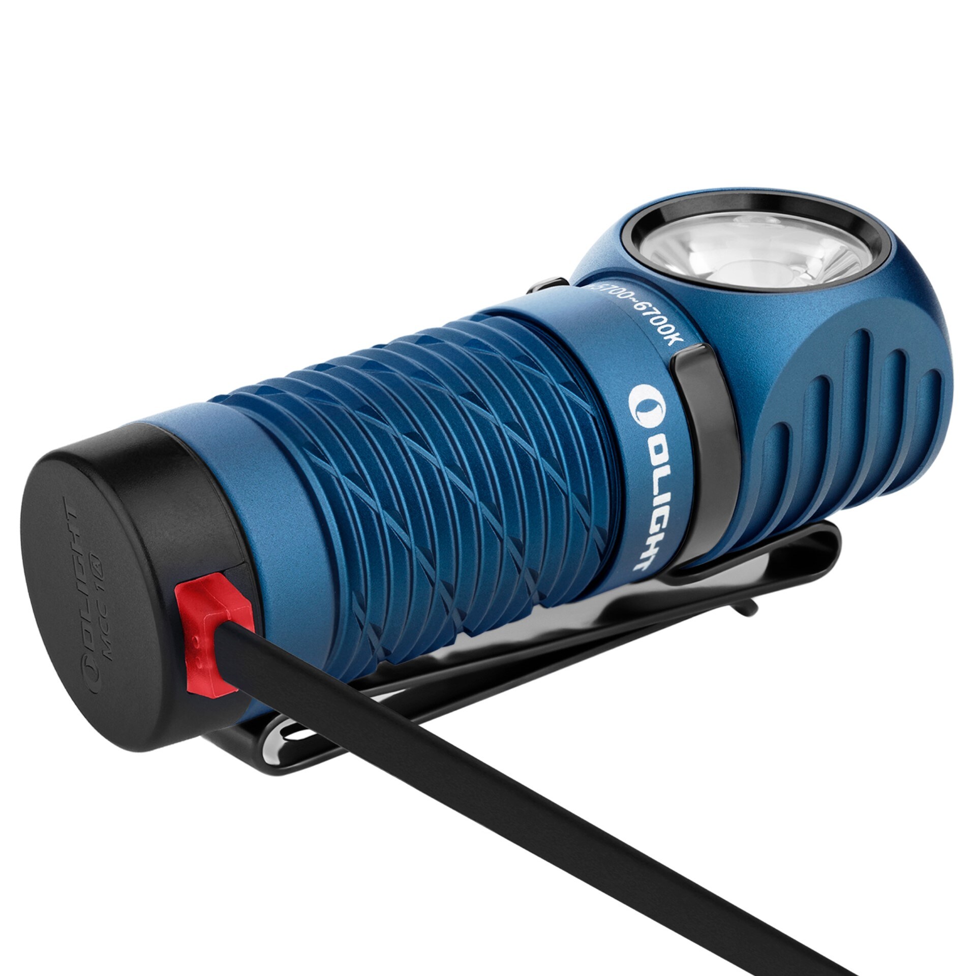 Latarka czołowa i kątowa Olight Perun 2 Mini Cool White Midnight Blue z opaską - 1100 lumenów