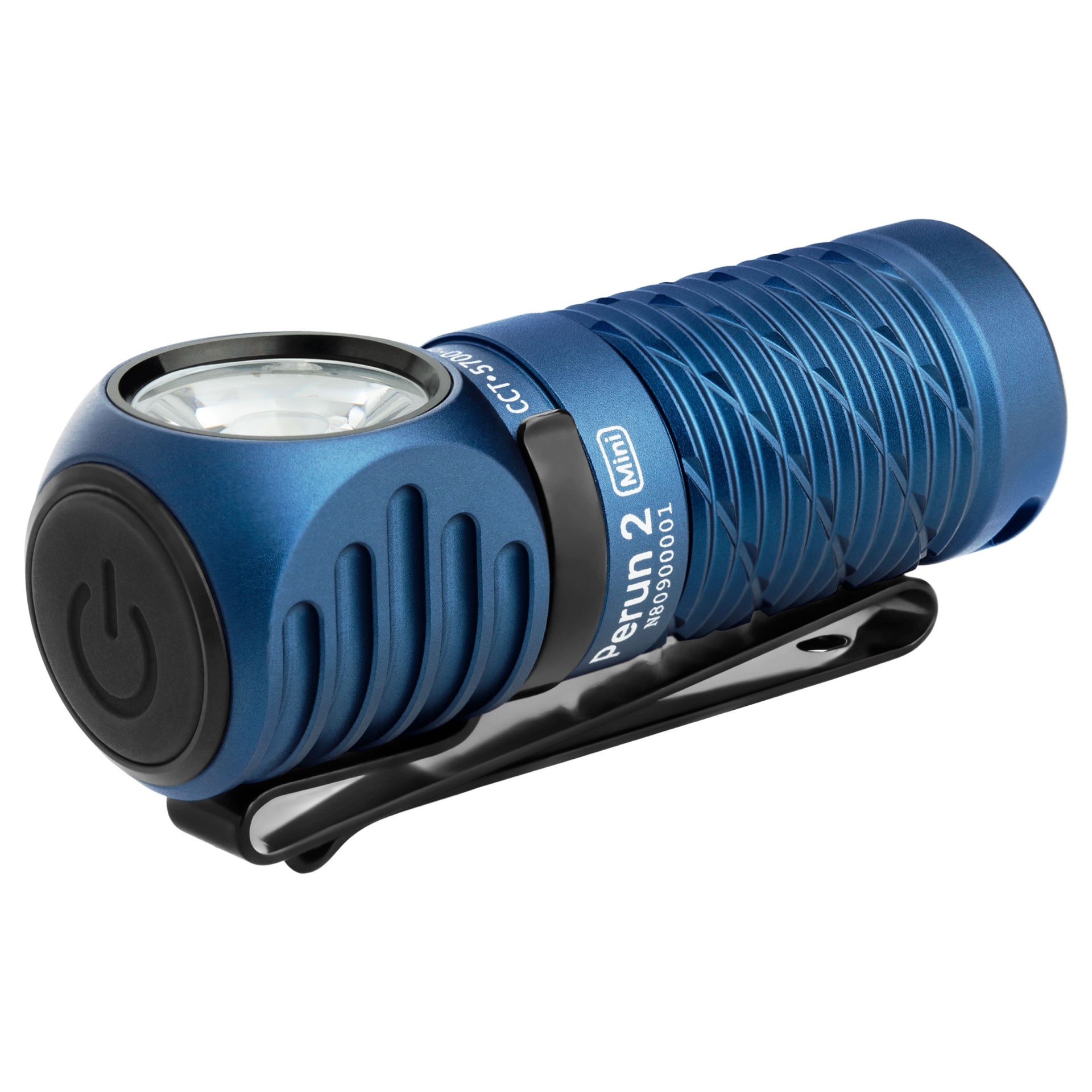 Налобний та кутовий ліхтарик Olight Perun 2 Mini Cool White Midnight Blue з пов'язкою - 1100 люменів