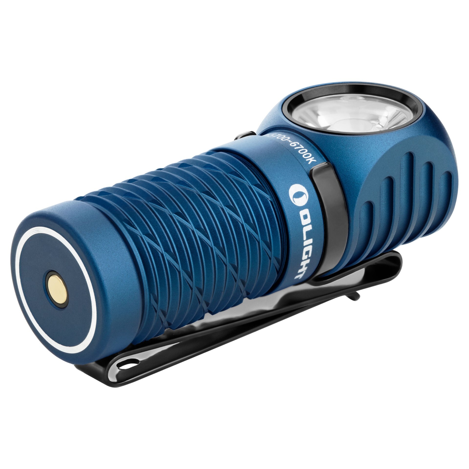 Latarka czołowa i kątowa Olight Perun 2 Mini Cool White Midnight Blue z opaską - 1100 lumenów