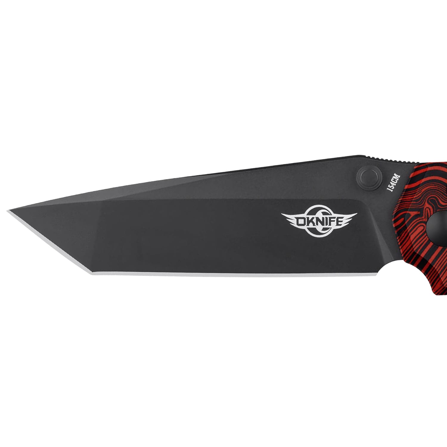 Nóż składany Oknife Rubato Damascus G10 Black/Red - stal nierdzewna 154CM