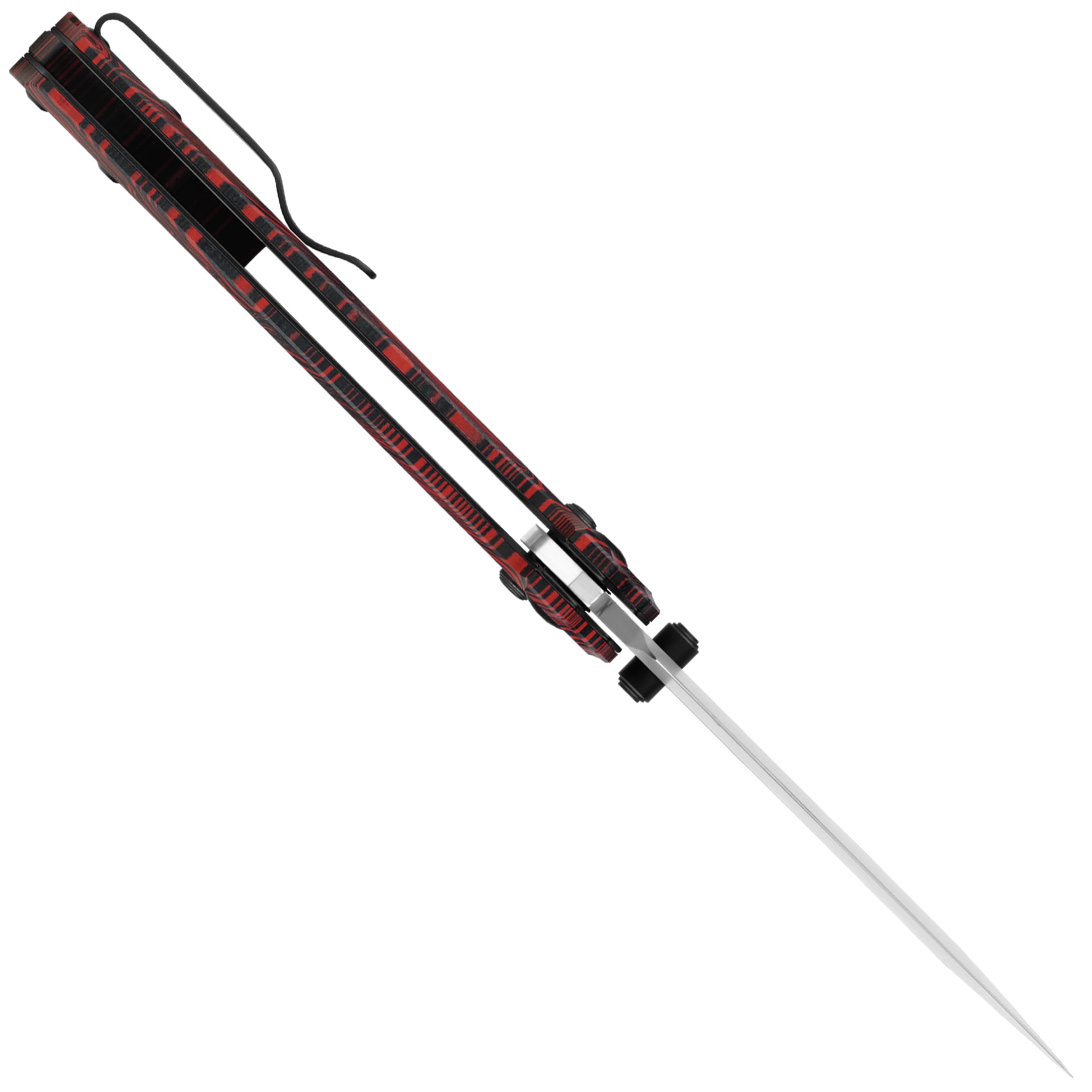 Nóż składany Oknife Rubato Damascus G10 Black/Red - stal nierdzewna 154CM