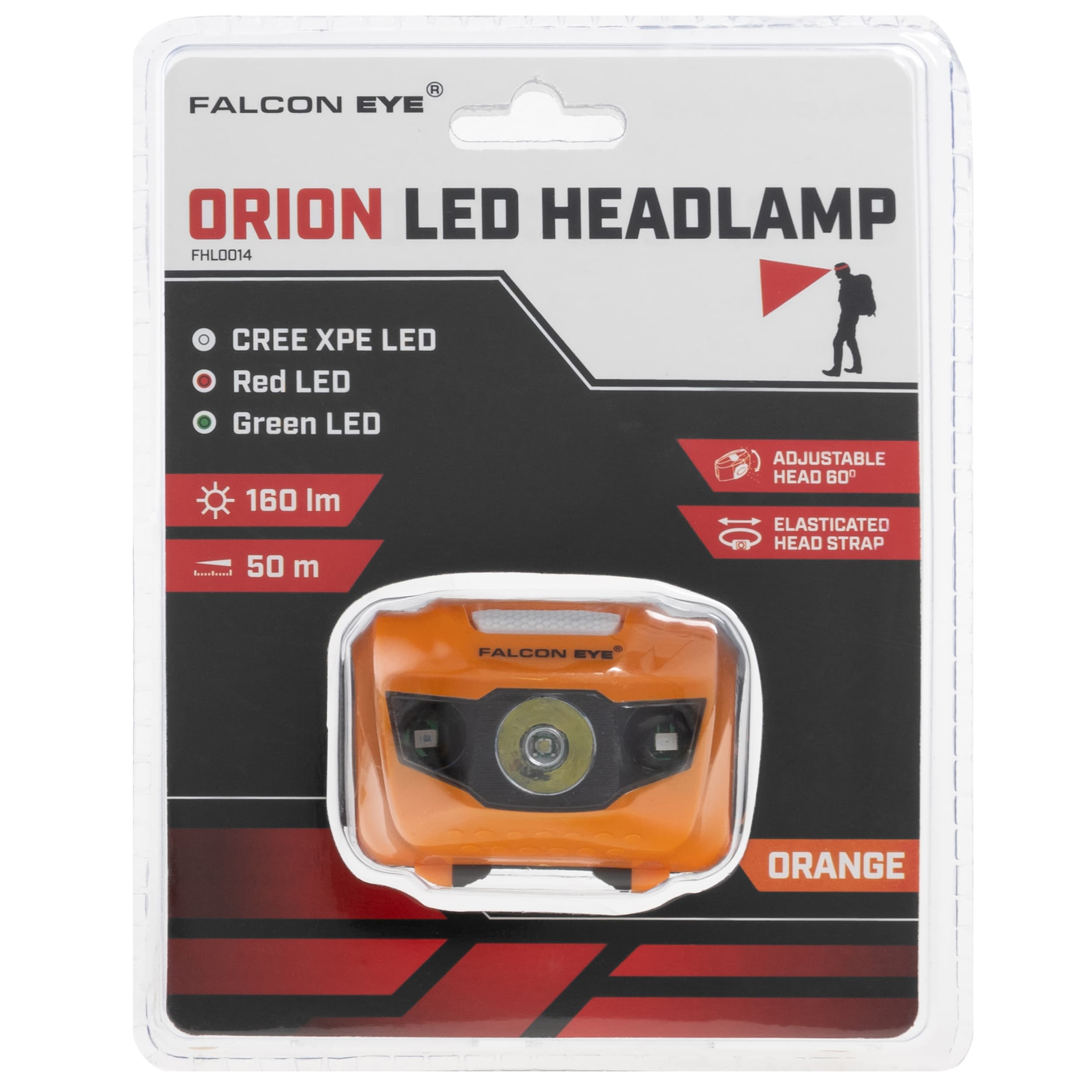 Latarka czołowa Mactronic Falcon Eye Orion Orange - 160 lumenów