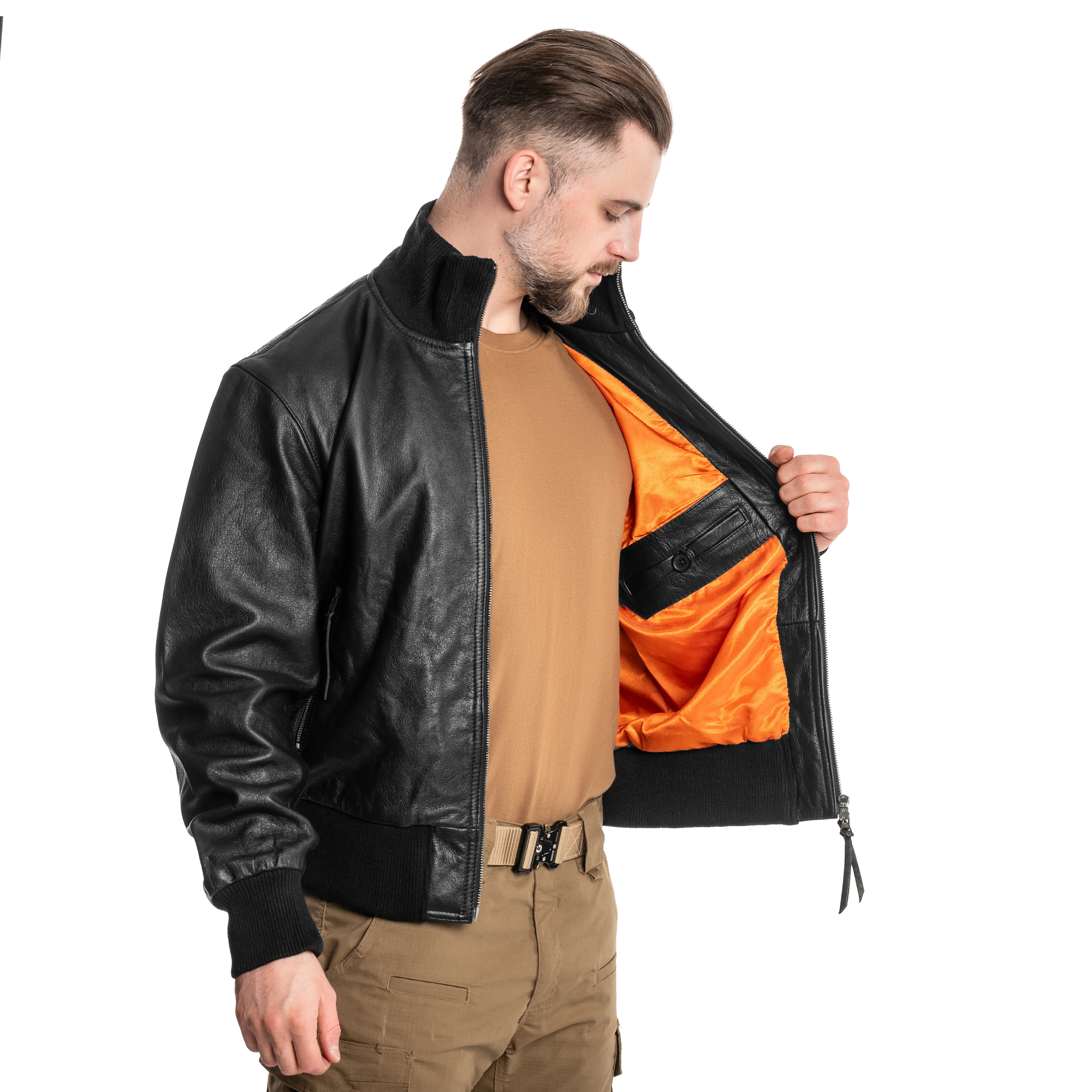 Шкіряна куртка Mil-Tec BW German Leather Flight Jacket - Black