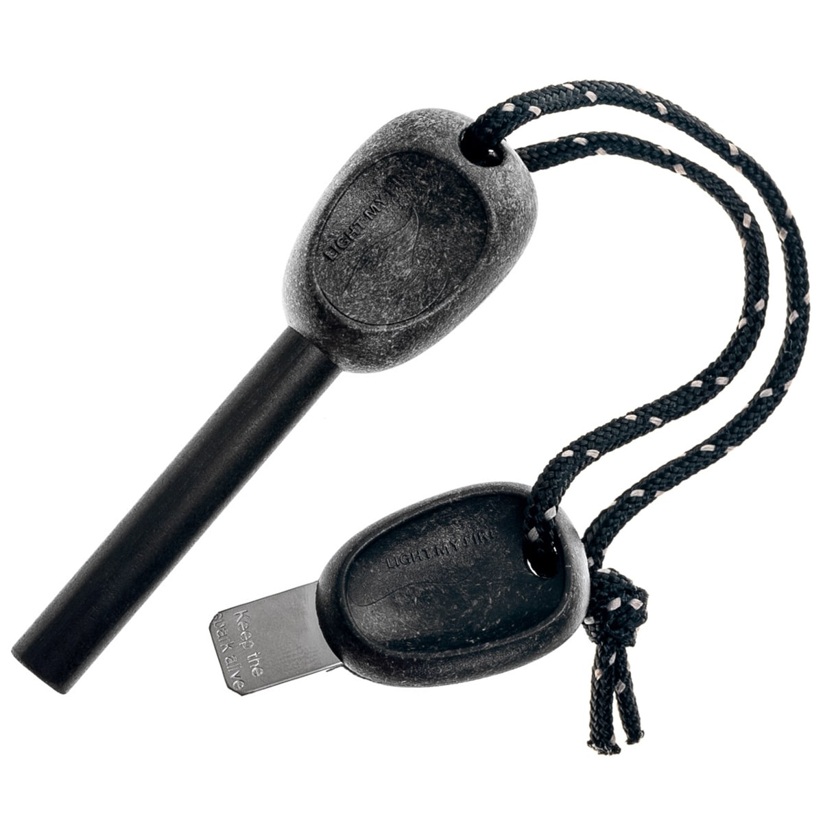 Nóż składany Opinel No.9 Carbon +  krzesiwo + spork Light My Fire - zestaw