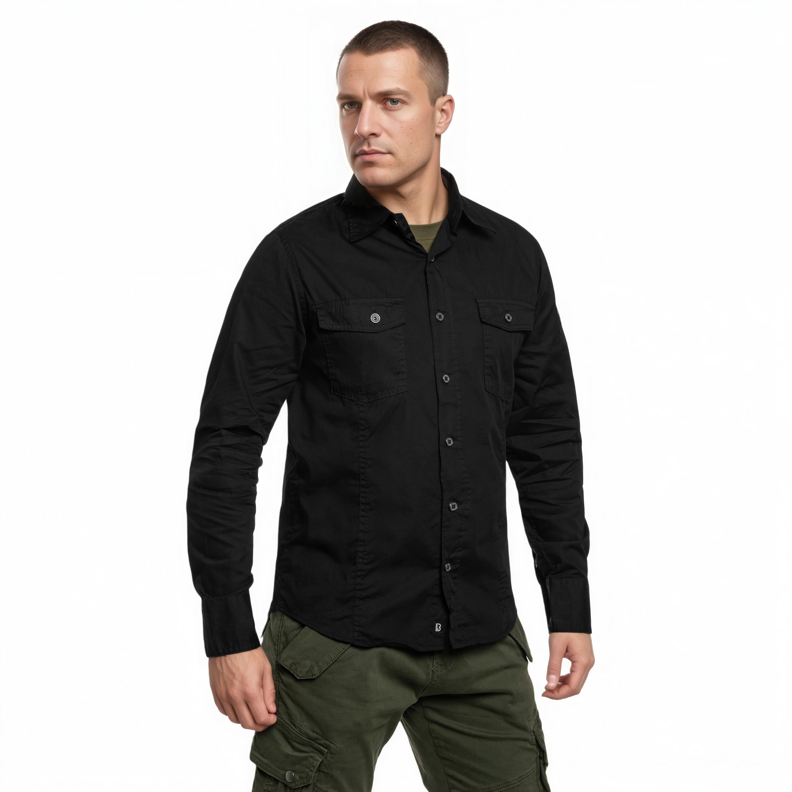 Koszula Brandit Slim Fit Long Sleeve - Black