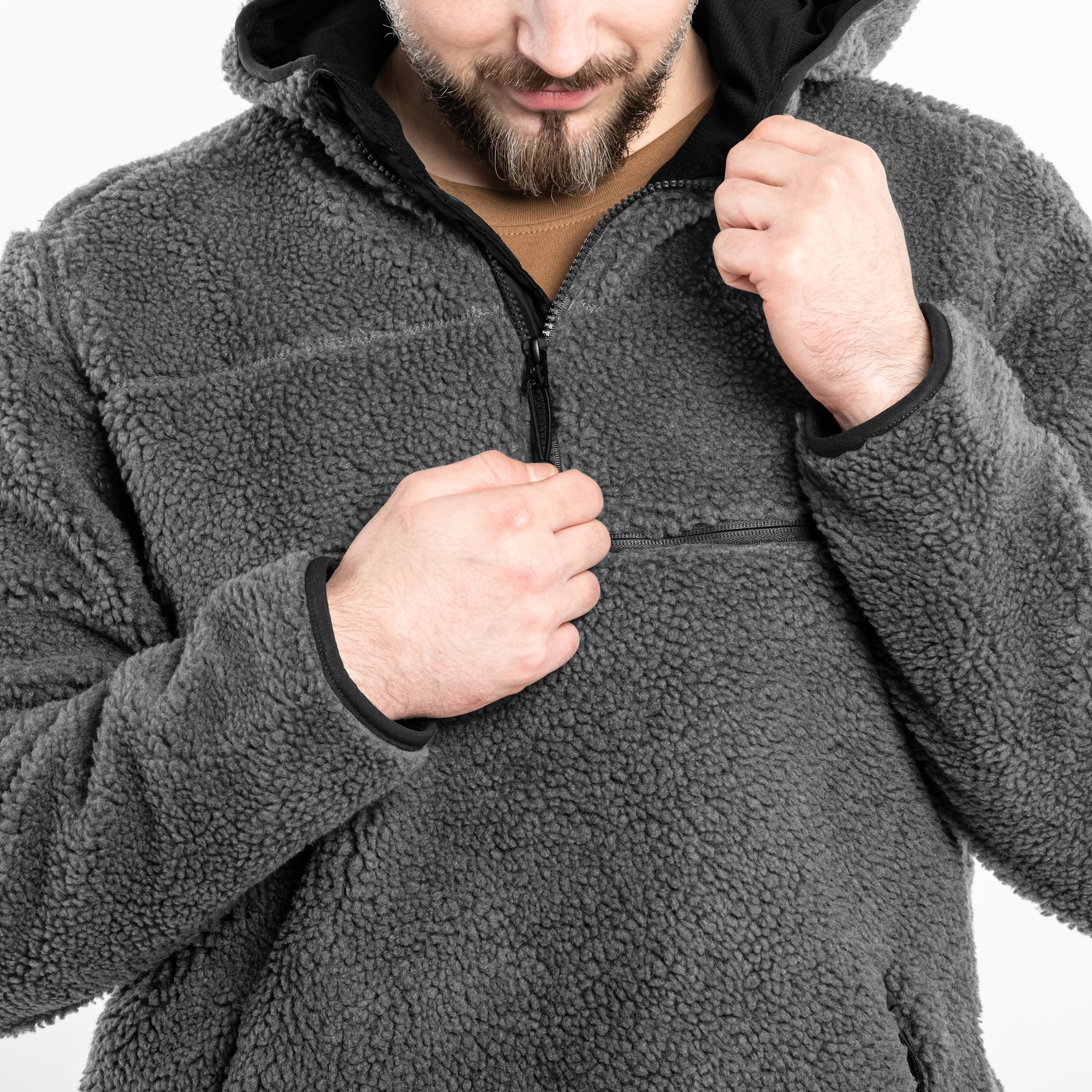 Polar Brandit Teddyfleece Worker Pullover - Anthracite