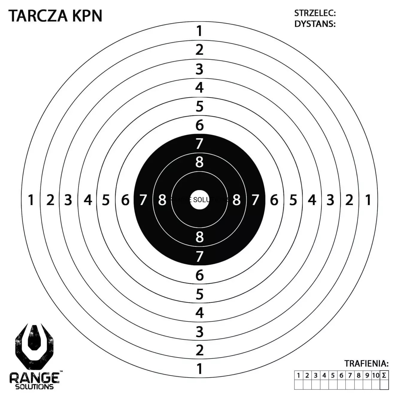 Tarcze strzeleckie Range Solutions KPN - 500 sztuk