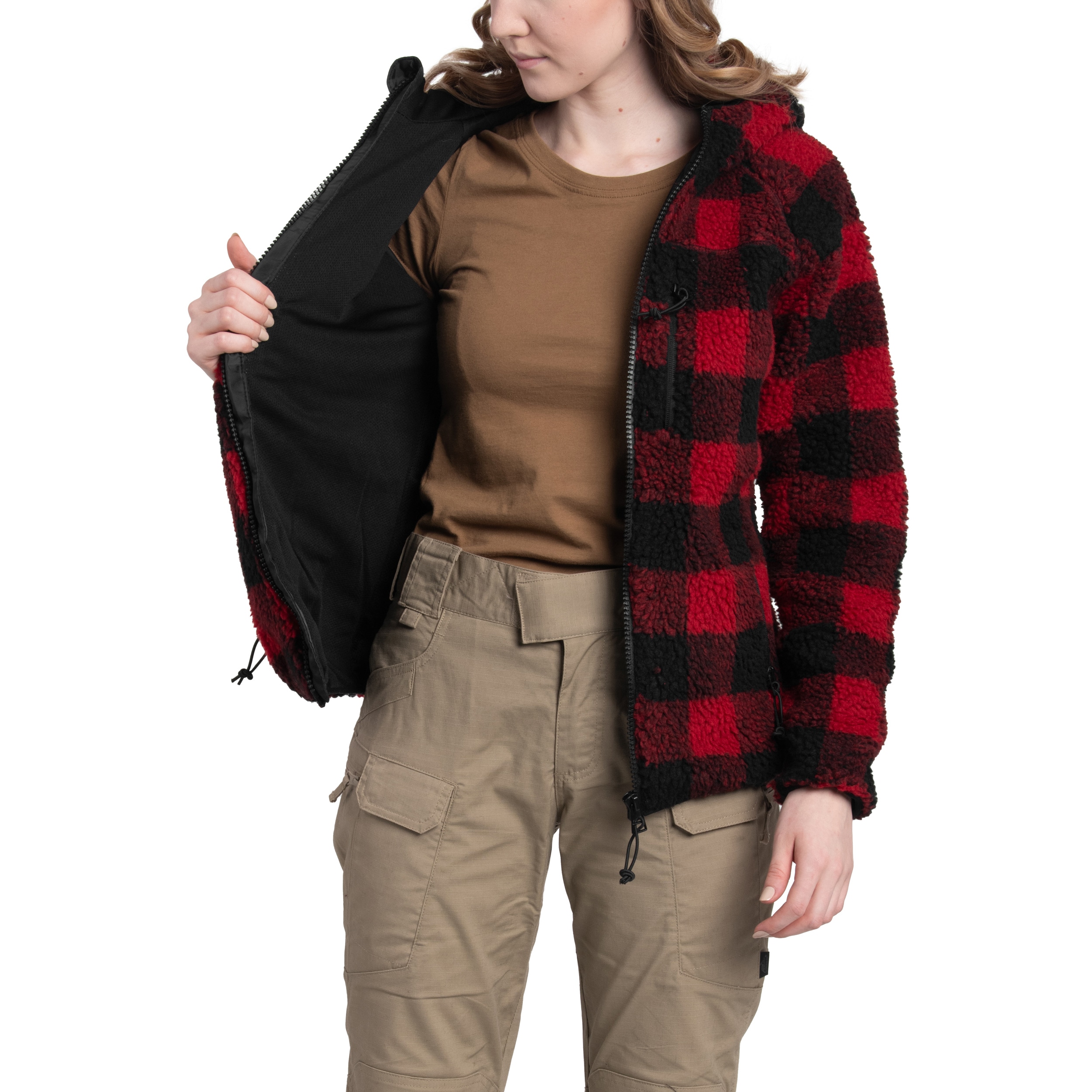 Kurtka damska Brandit Teddyfleece Jacket - Red/Black