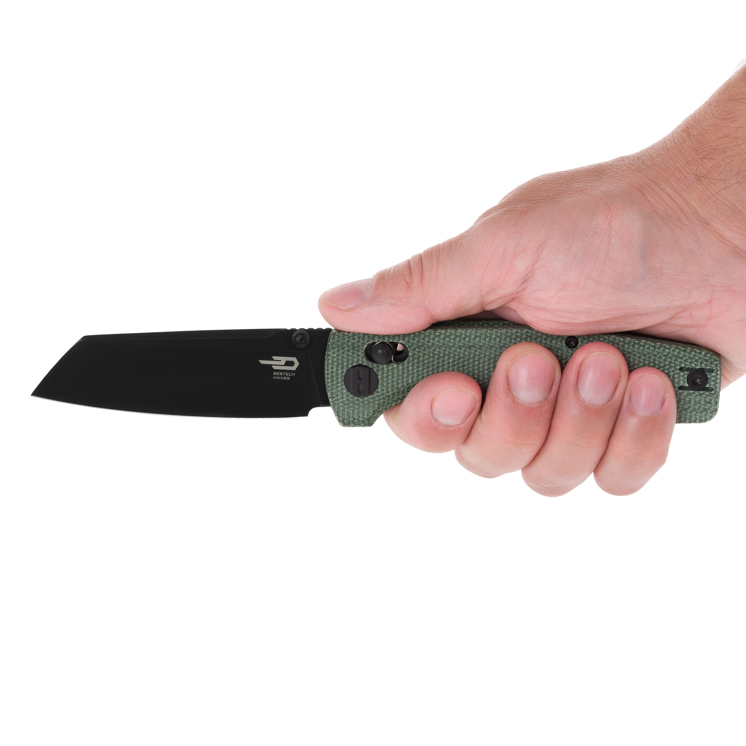 Bestech Knives Slasher Black Folding Knife - Green