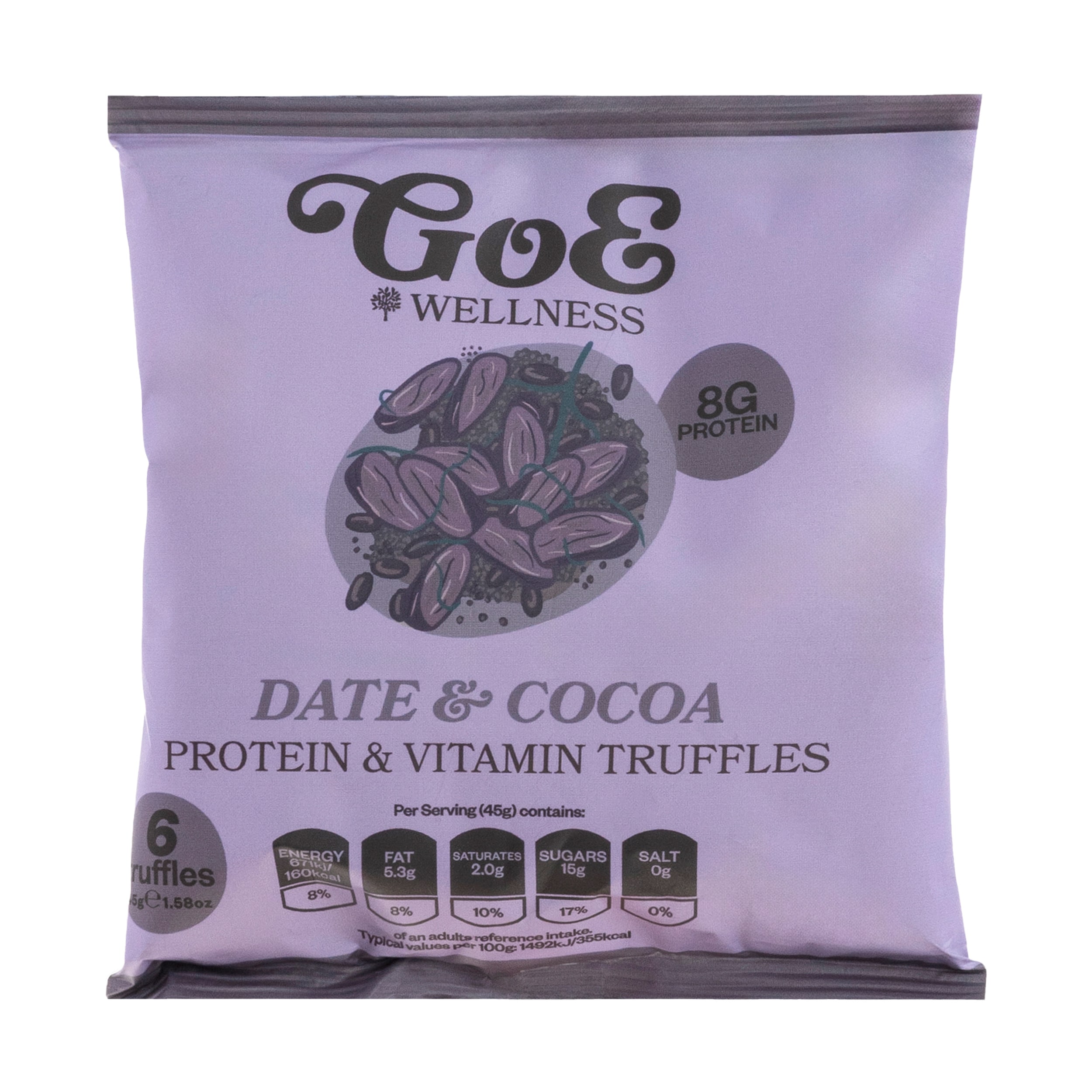 Trufle proteinowe GoE Wellness 45 g - Daktyle i Kakao