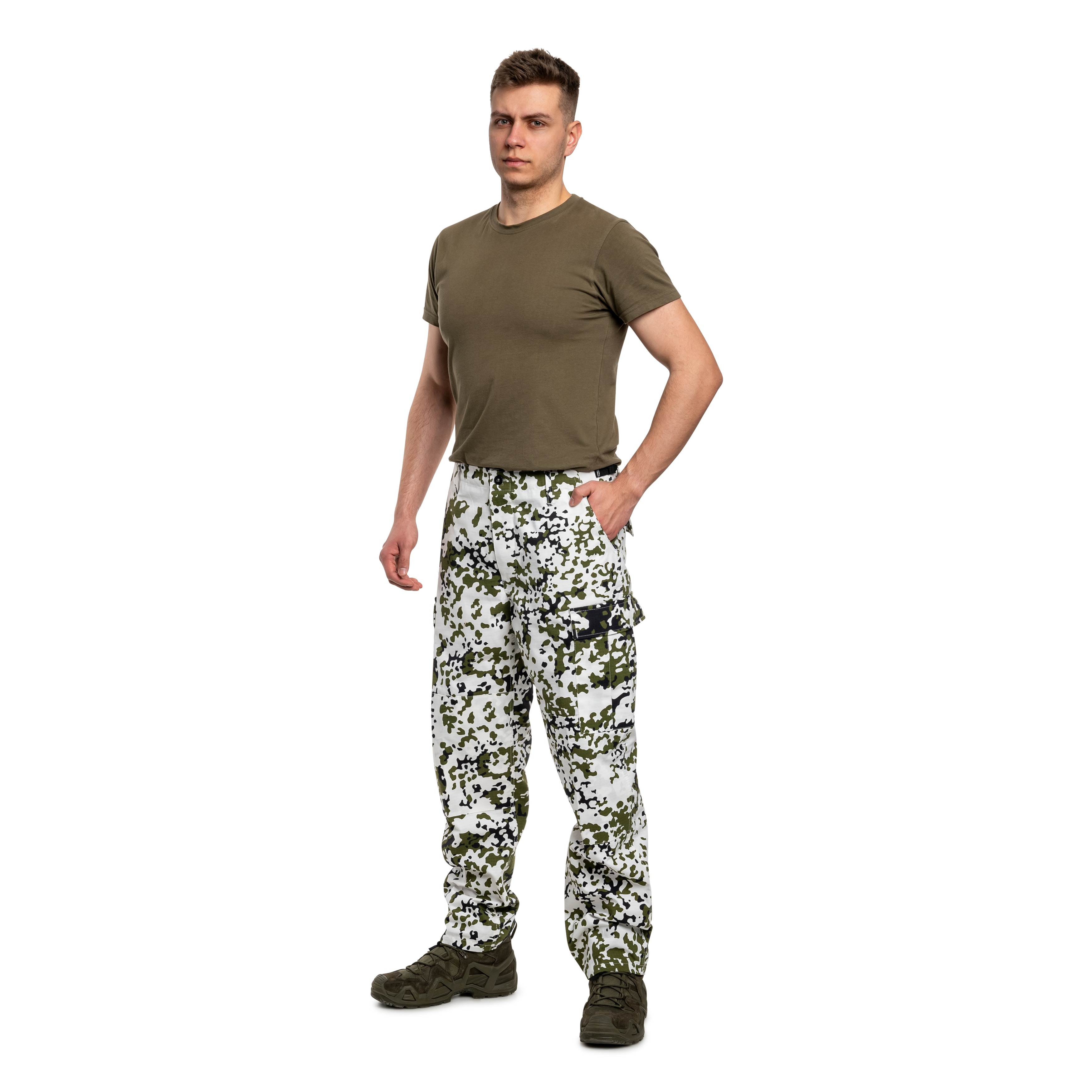 Spodnie wojskowe MFH US Combat BDU Rip-Stop - Snow Camo