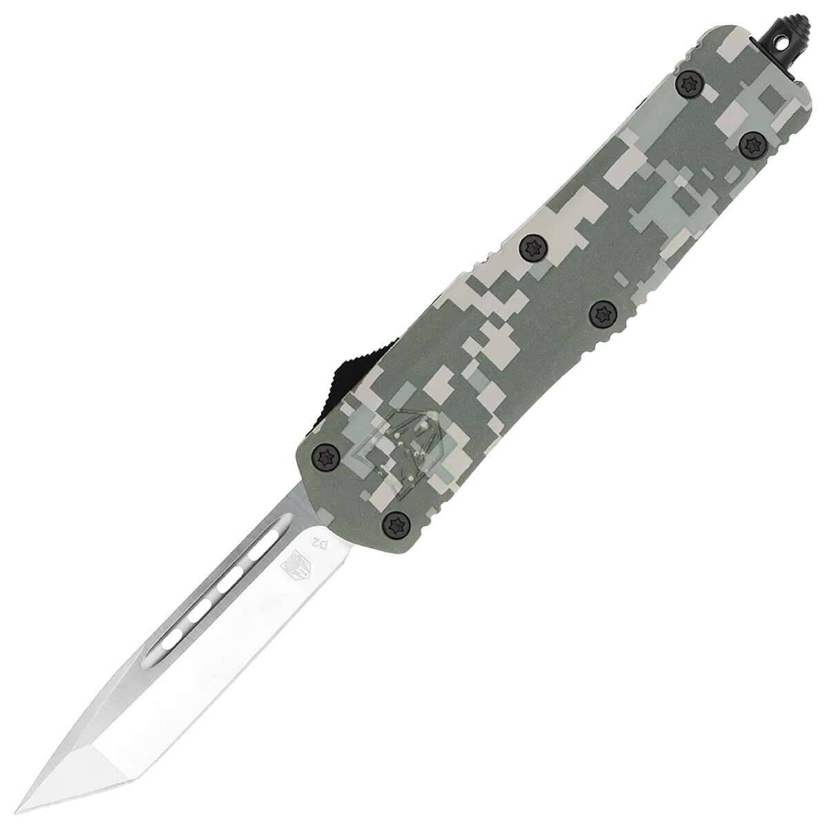 Nóż sprężynowy CobraTec D2 Medium FS-3 OTF - Army Digi Camo