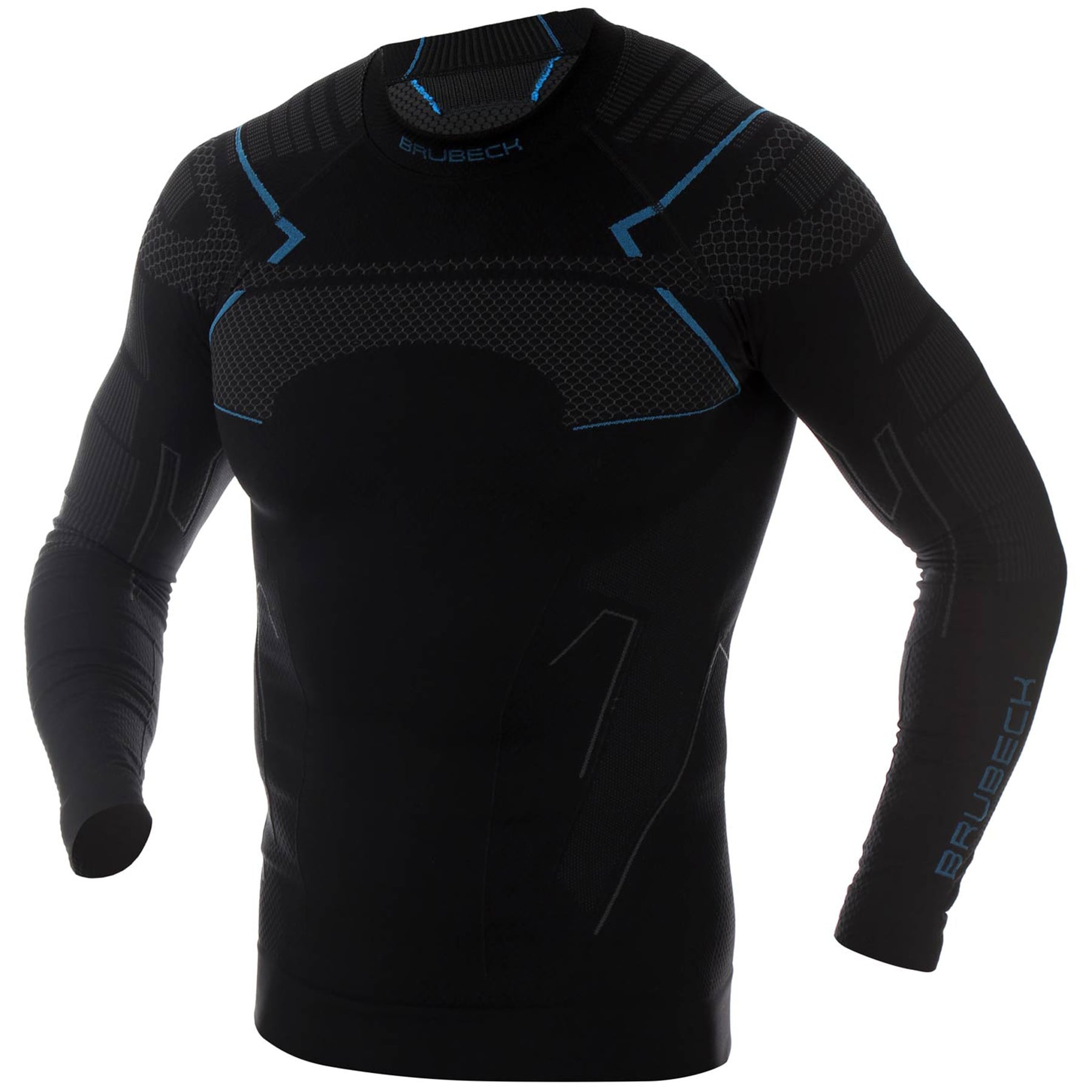 Koszulka termoaktywna Brubeck Thermo Long Sleeve - Czarna/Niebieska