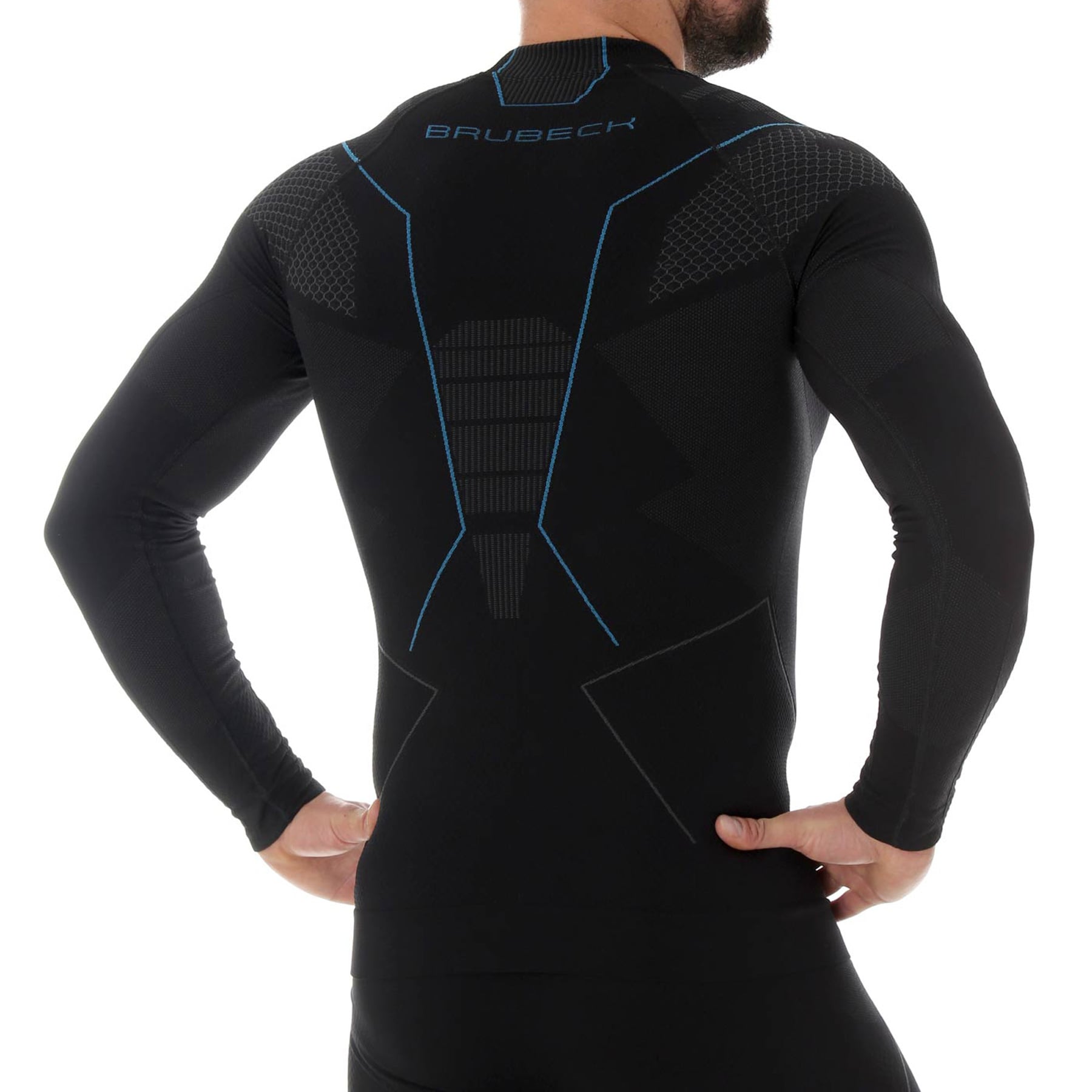 Koszulka termoaktywna Brubeck Thermo Long Sleeve - Czarna/Niebieska