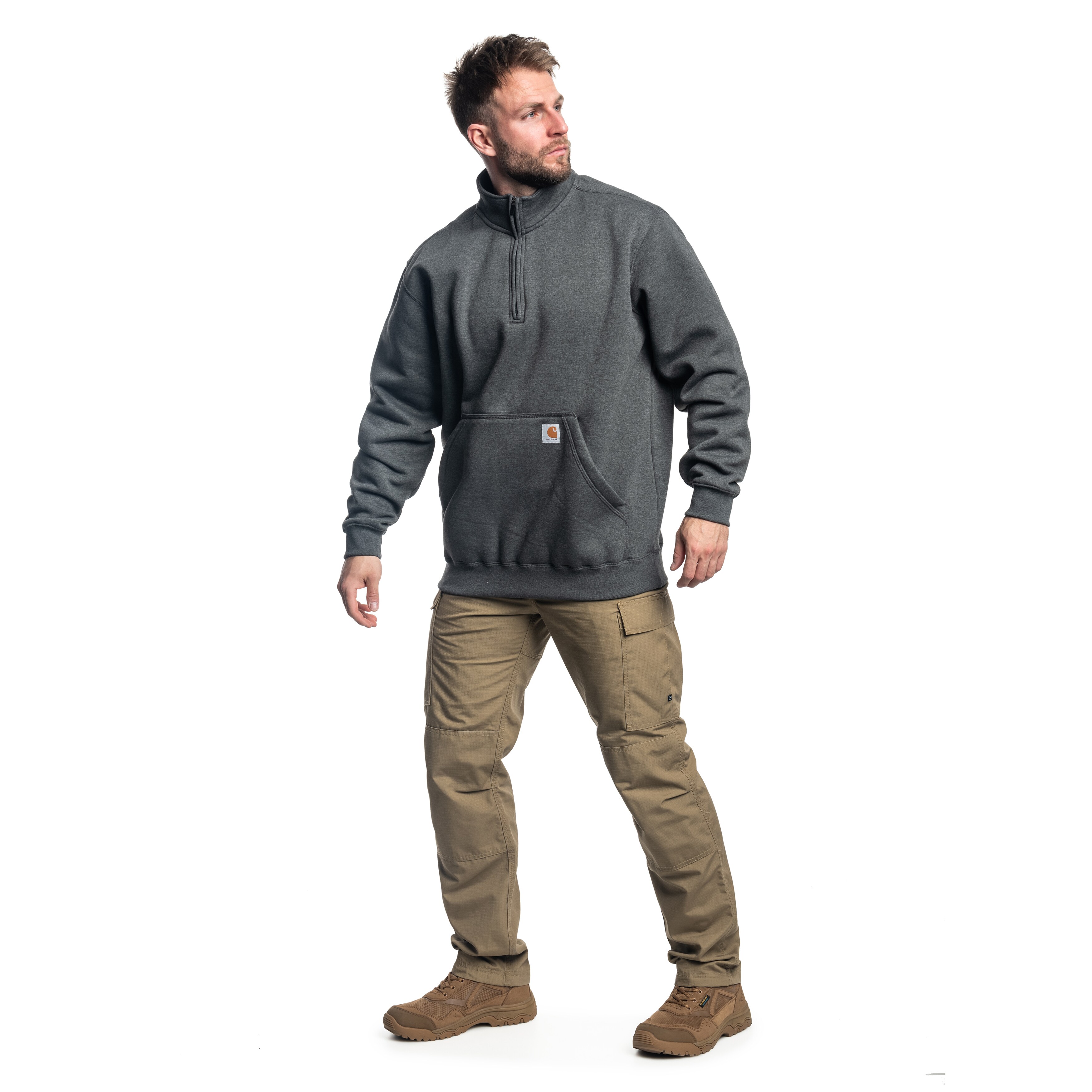 Bluza Carhartt Midweight Quarter Zip Mock Neck - Carbon