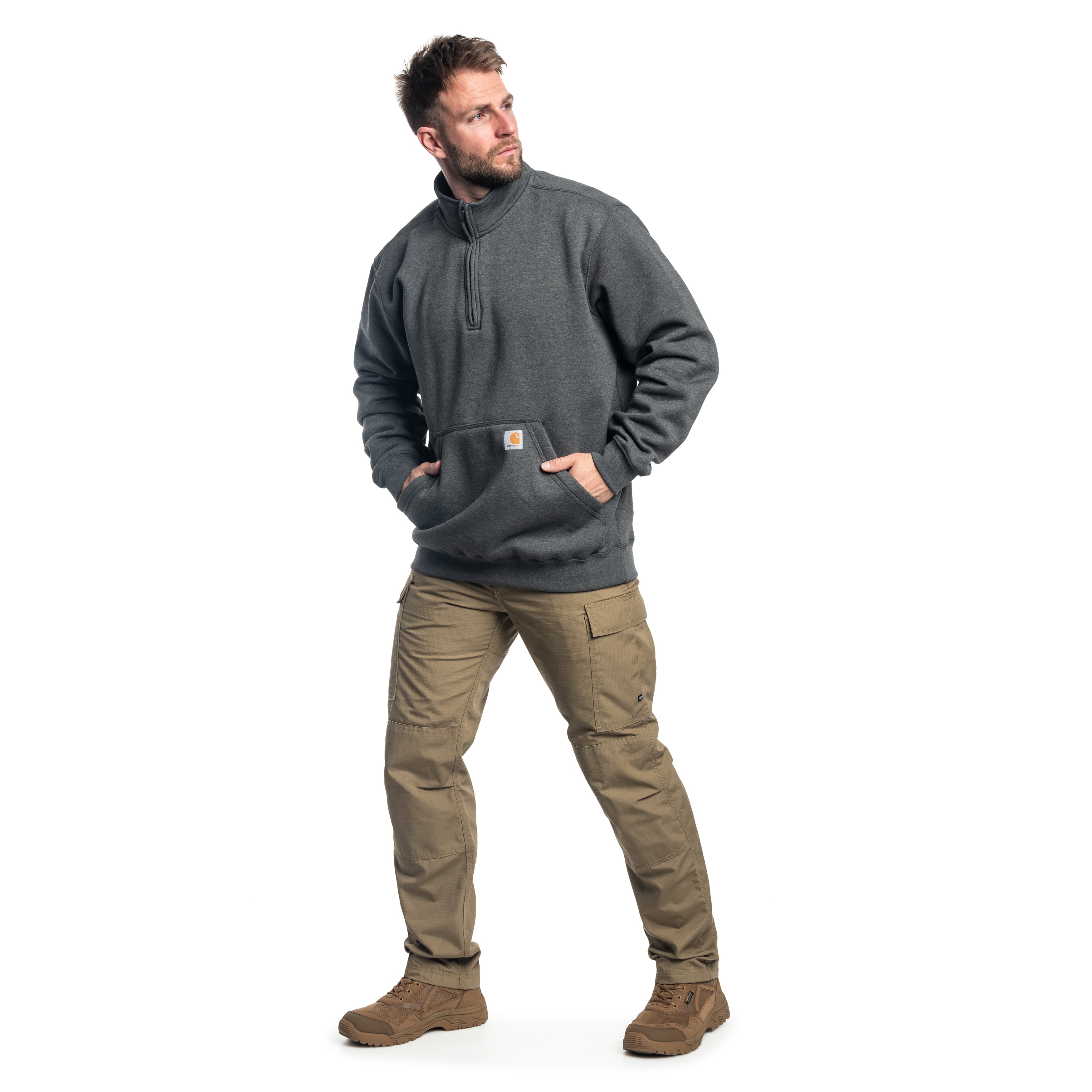 Bluza Carhartt Midweight Quarter Zip Mock Neck - Carbon