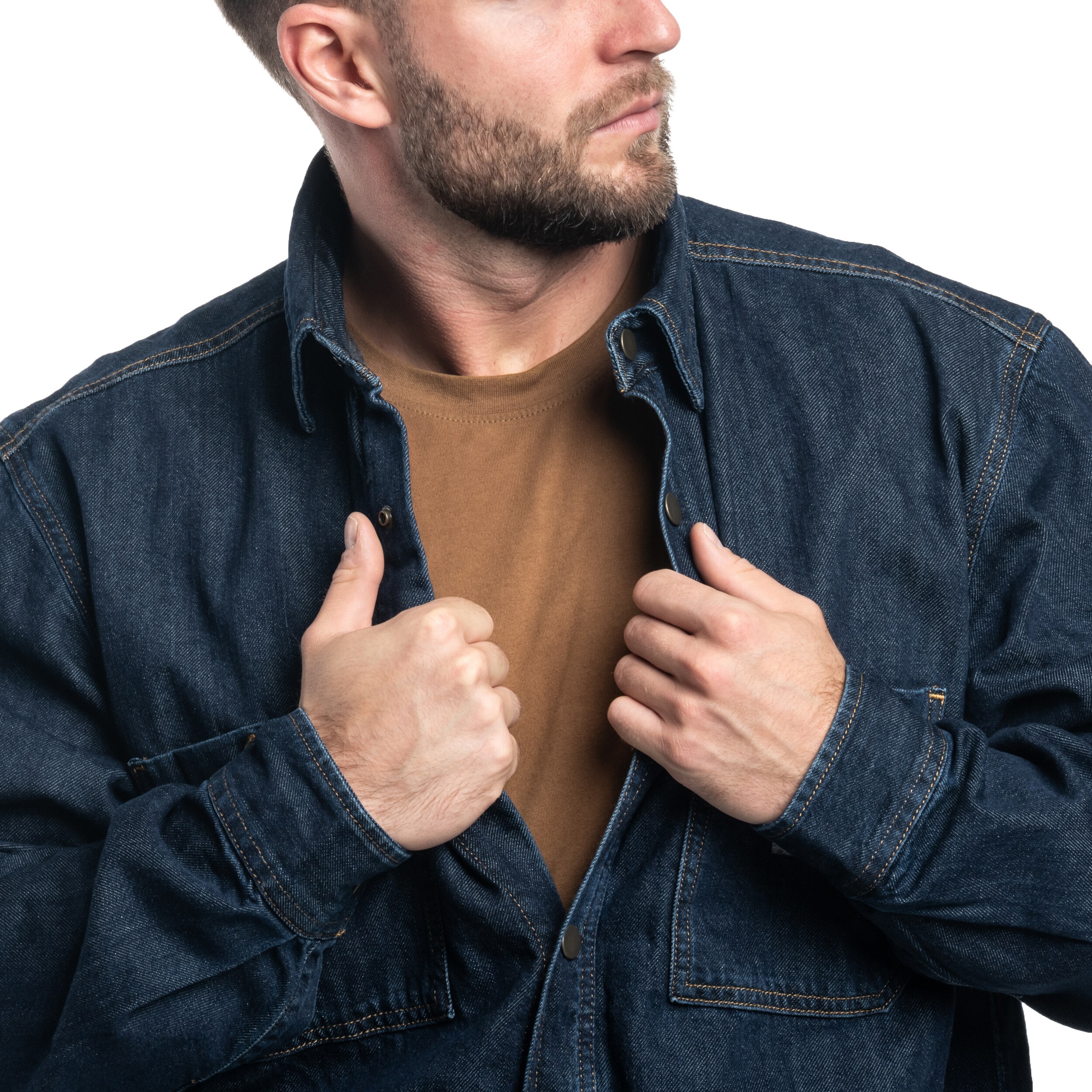 Koszula Carhartt Relaxed Denim Glacier Fleece Lined - Navy Blue