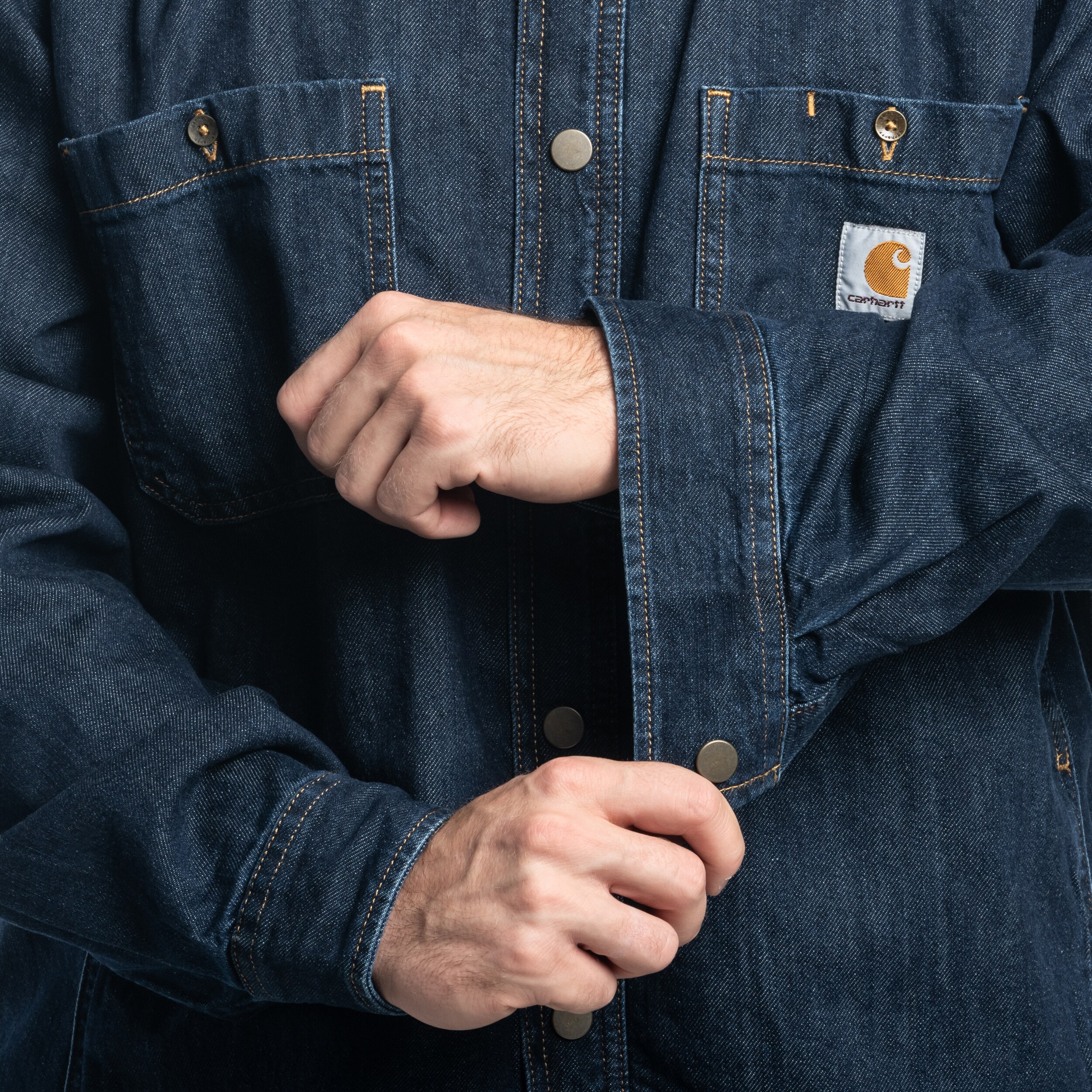 Koszula Carhartt Relaxed Denim Glacier Fleece Lined - Navy Blue
