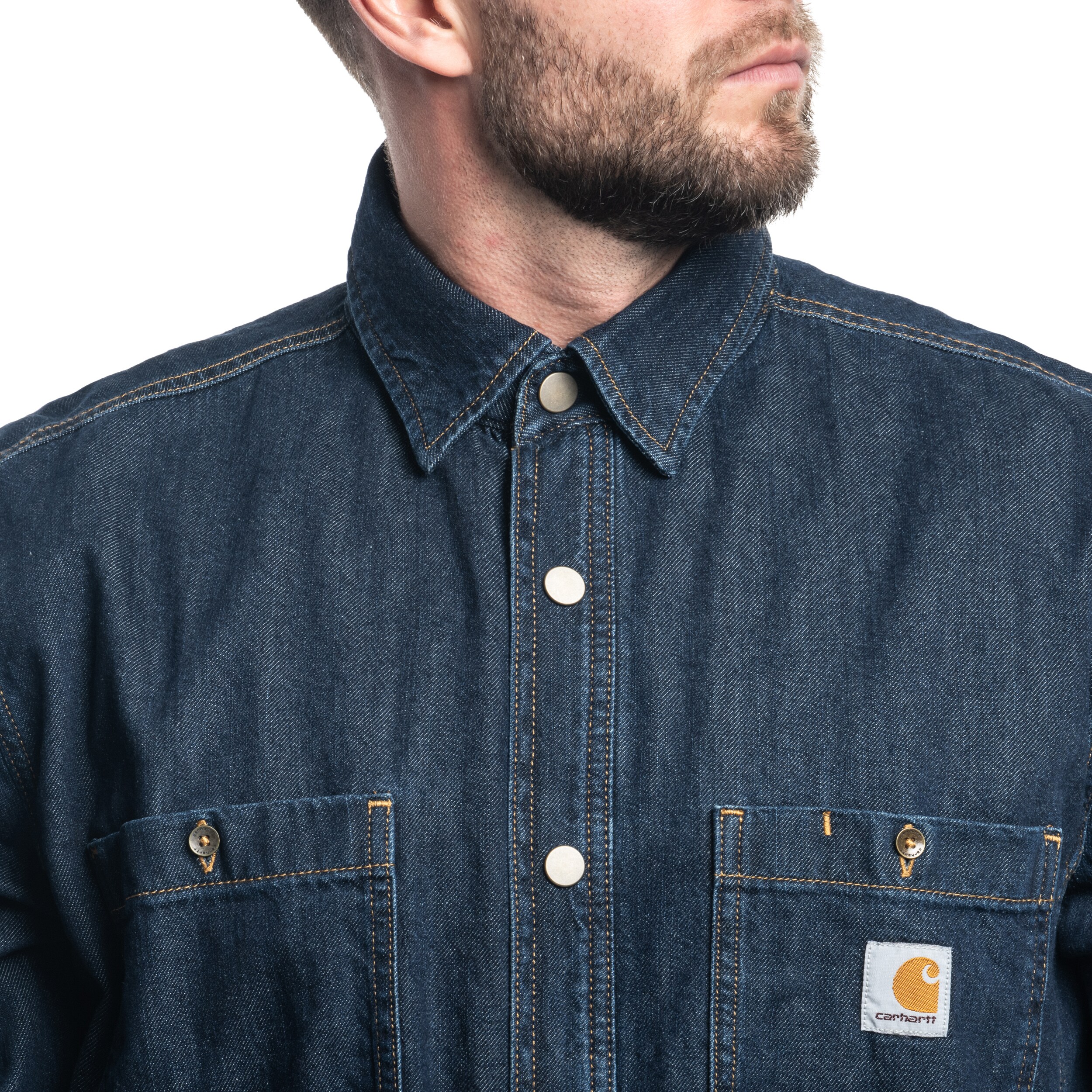 Koszula Carhartt Relaxed Denim Glacier Fleece Lined - Navy Blue