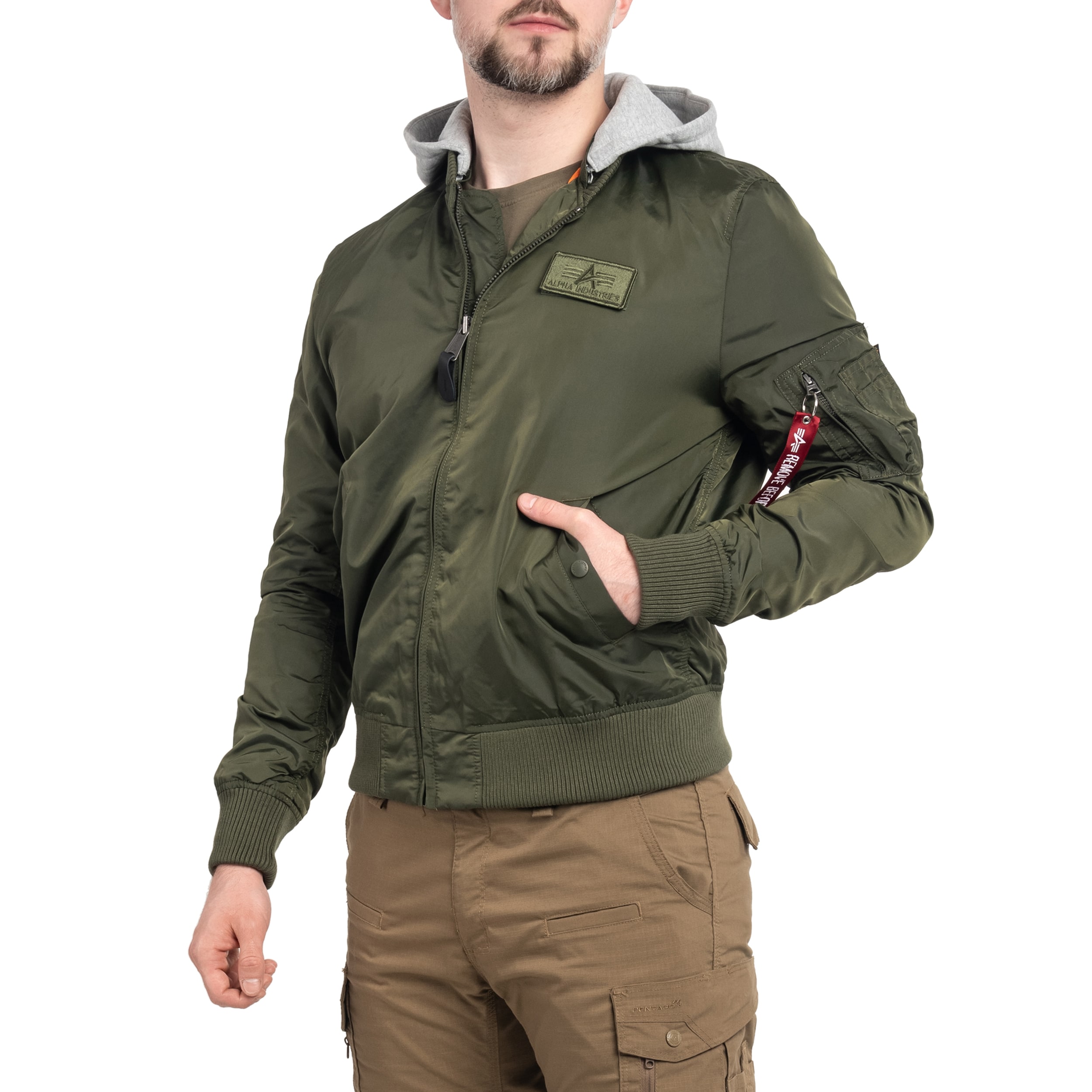 Kurtka Alpha Industries MA-1 TT Hood - Dark Green