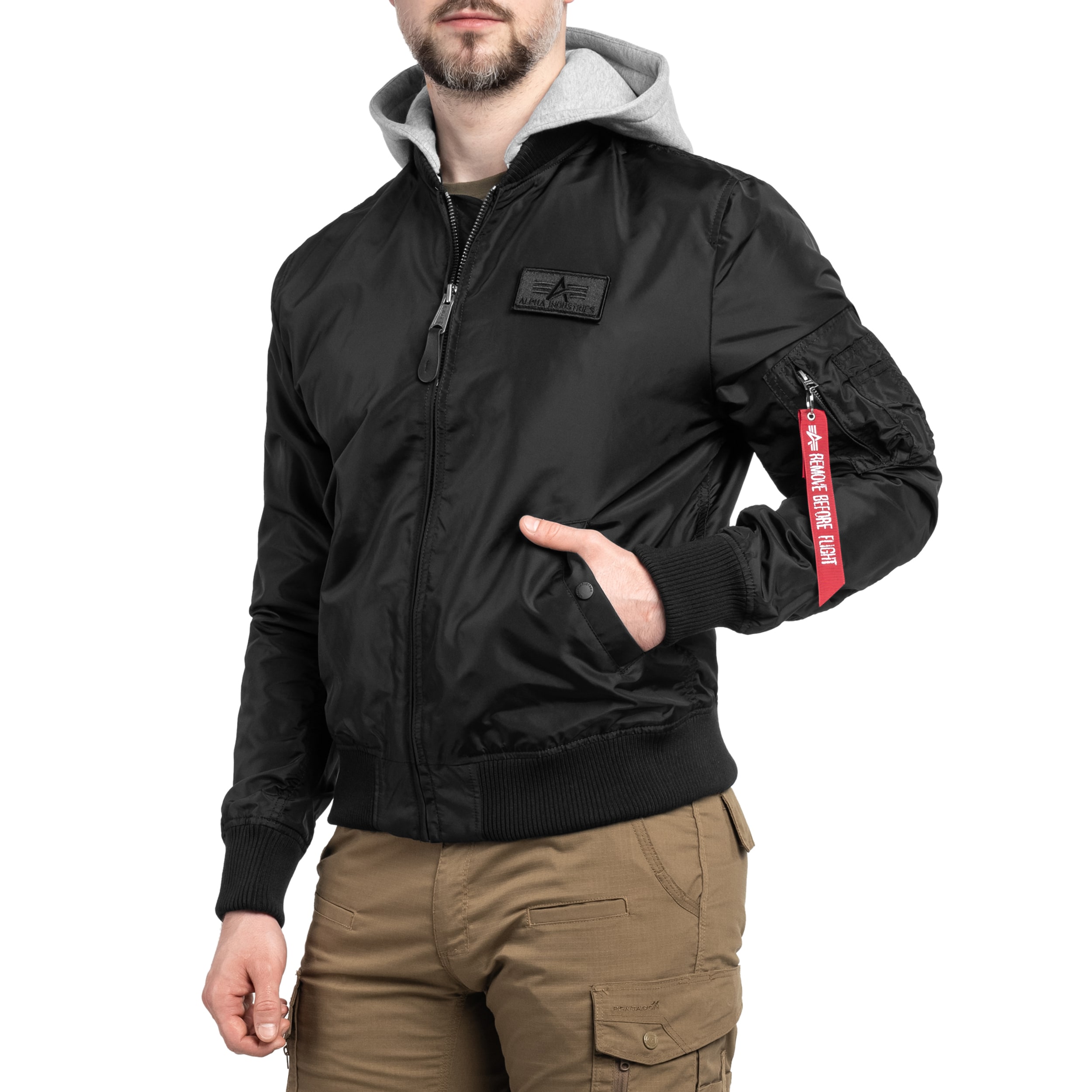 Kurtka Alpha Industries MA-1 TT Hood - Black