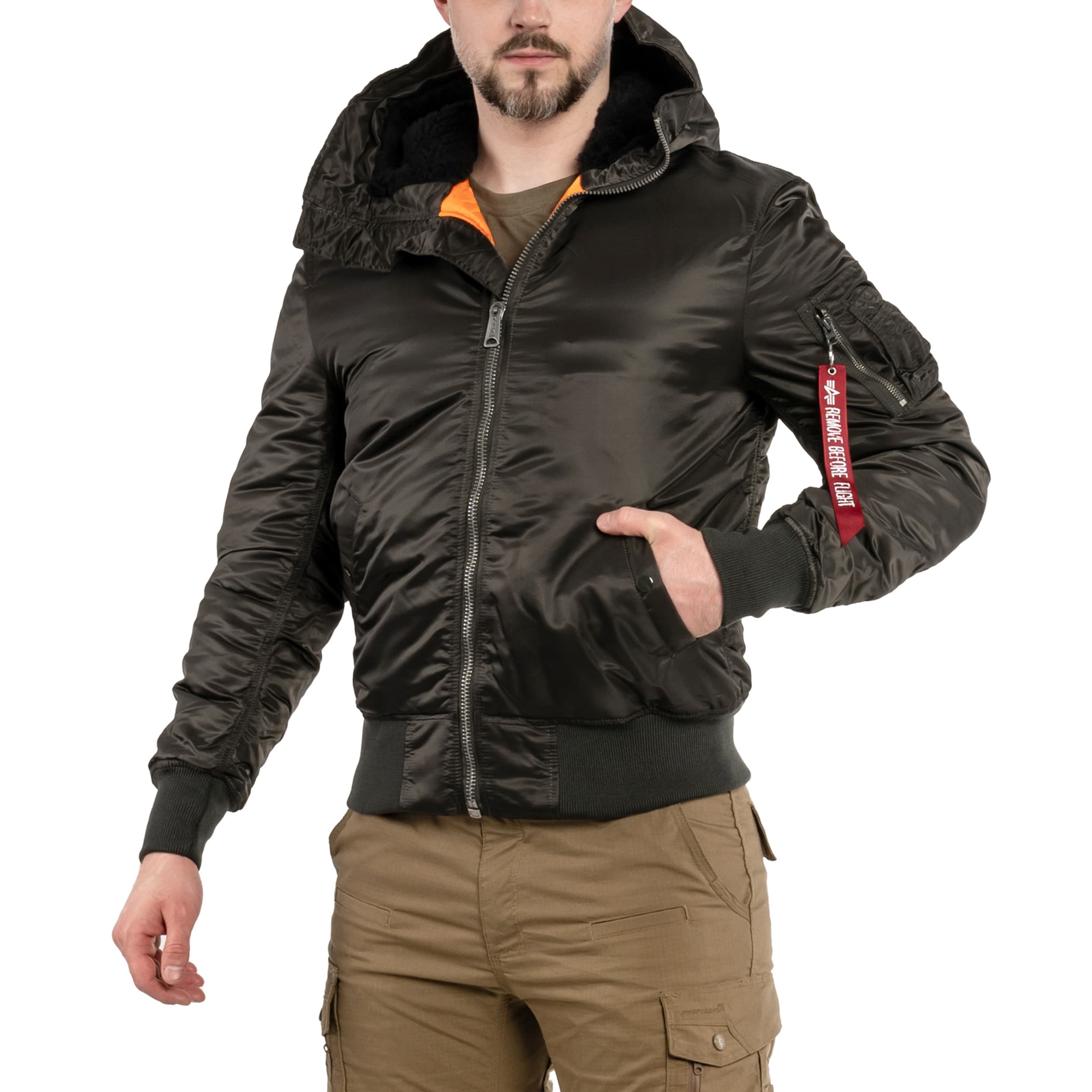 Kurtka Alpha Industries MA-1 Hooded - Black Olive