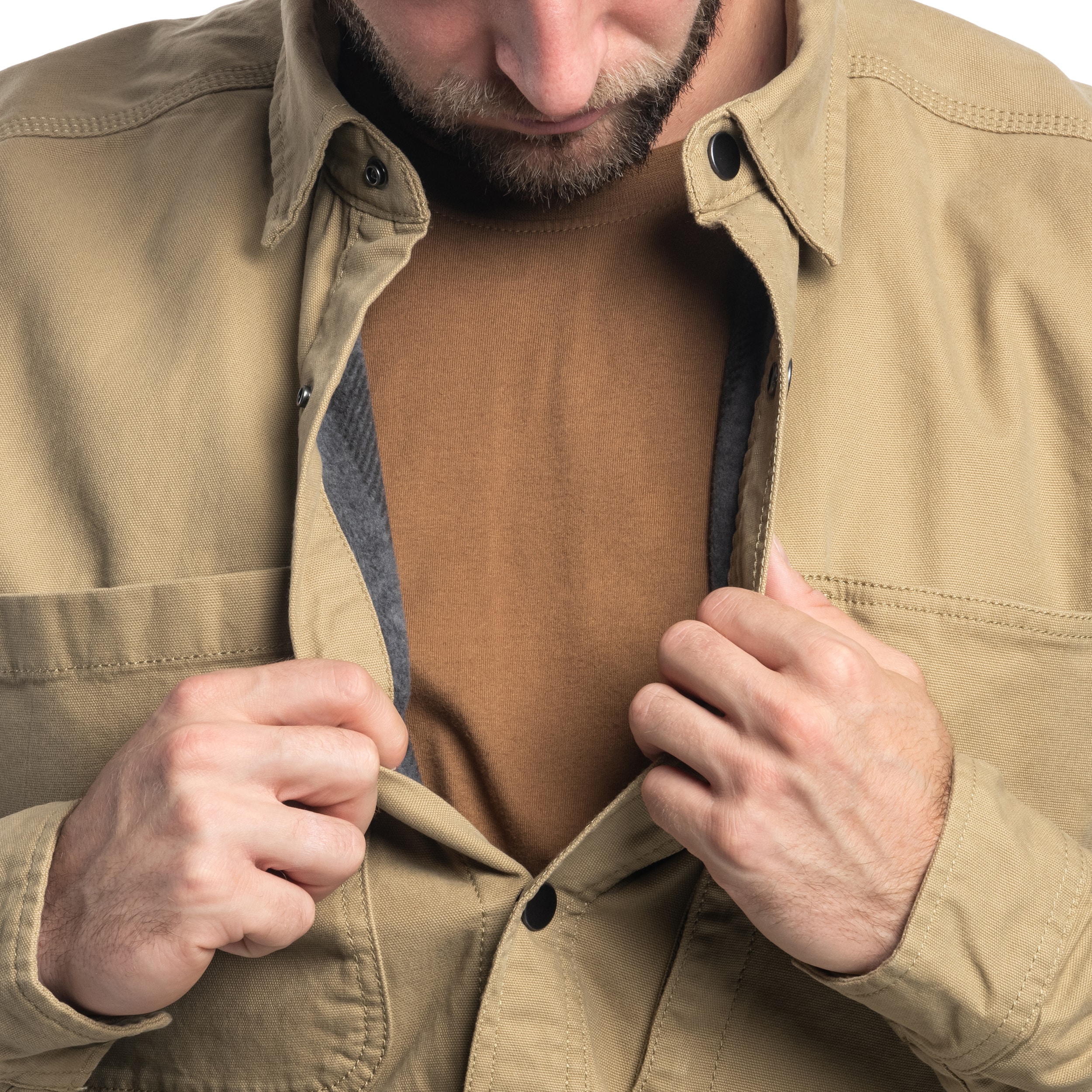 Koszula Carhartt Fleece Lined Snap Front Shirt - Dark Khaki