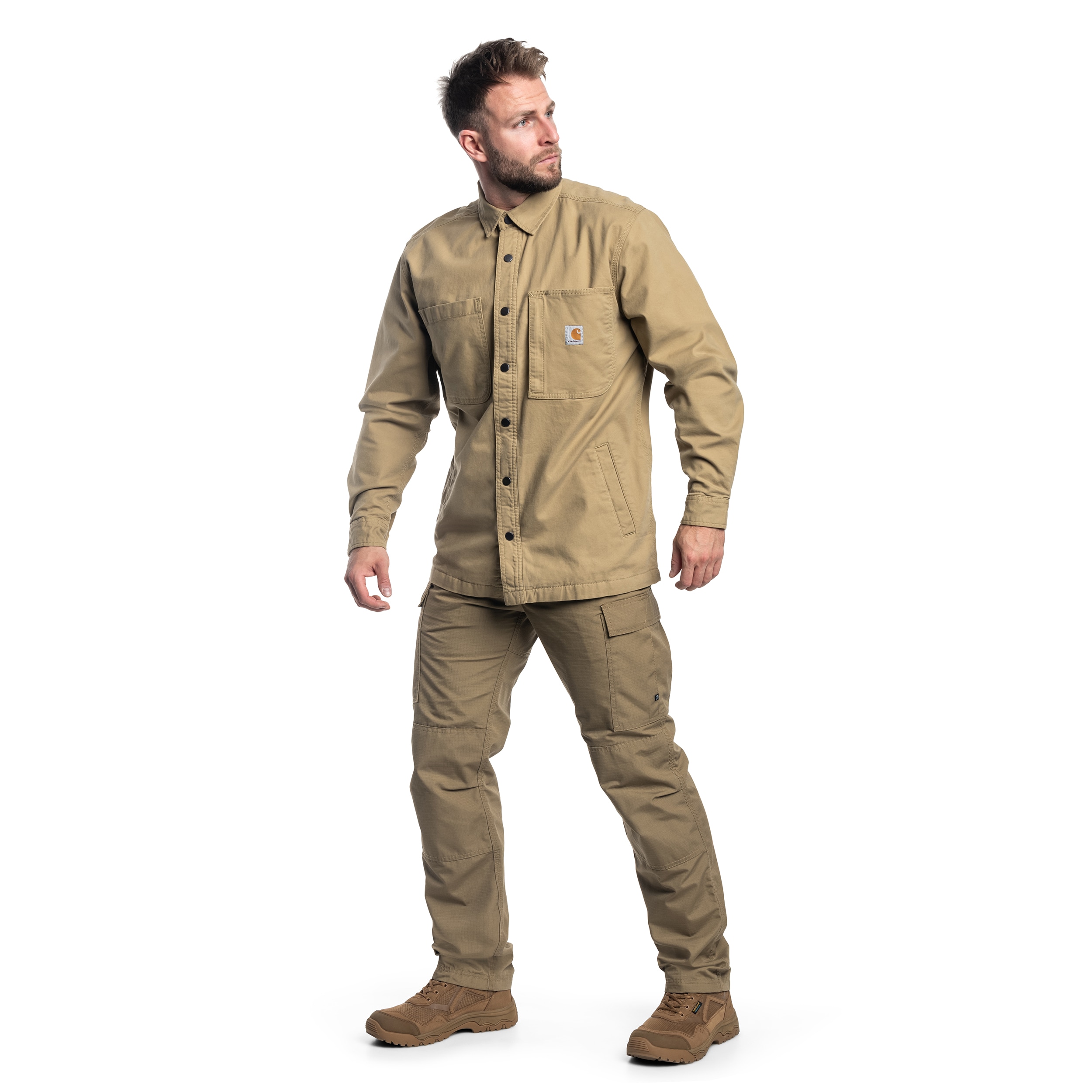 Koszula Carhartt Fleece Lined Snap Front Shirt - Dark Khaki