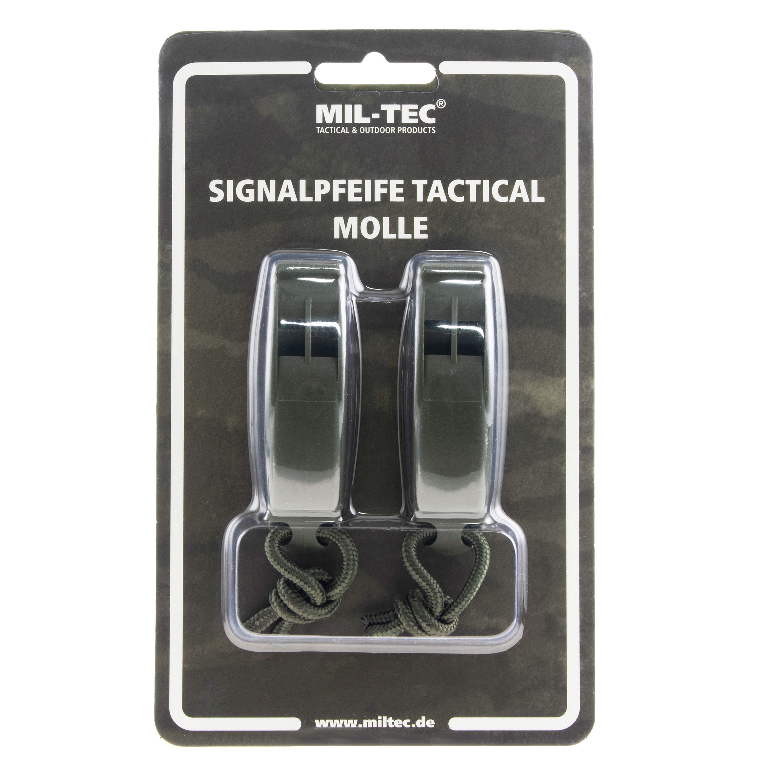 Gwizdek alarmowy Mil-Tec Signaling Whistle Tactical MOLLE Olive - 2 szt.