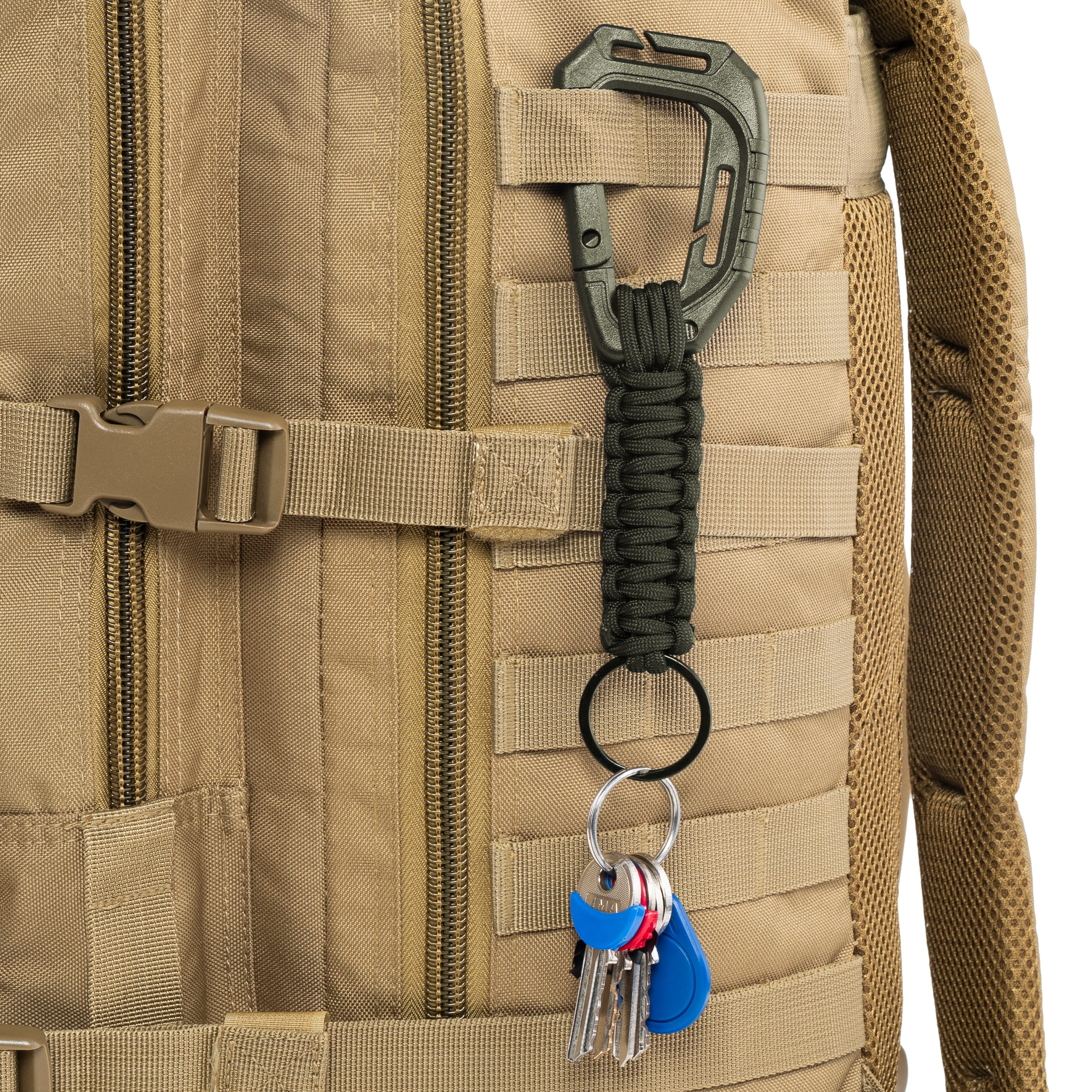 Brelok Mil-Tec Paracord z karabinczykiem MOLLE - Olive