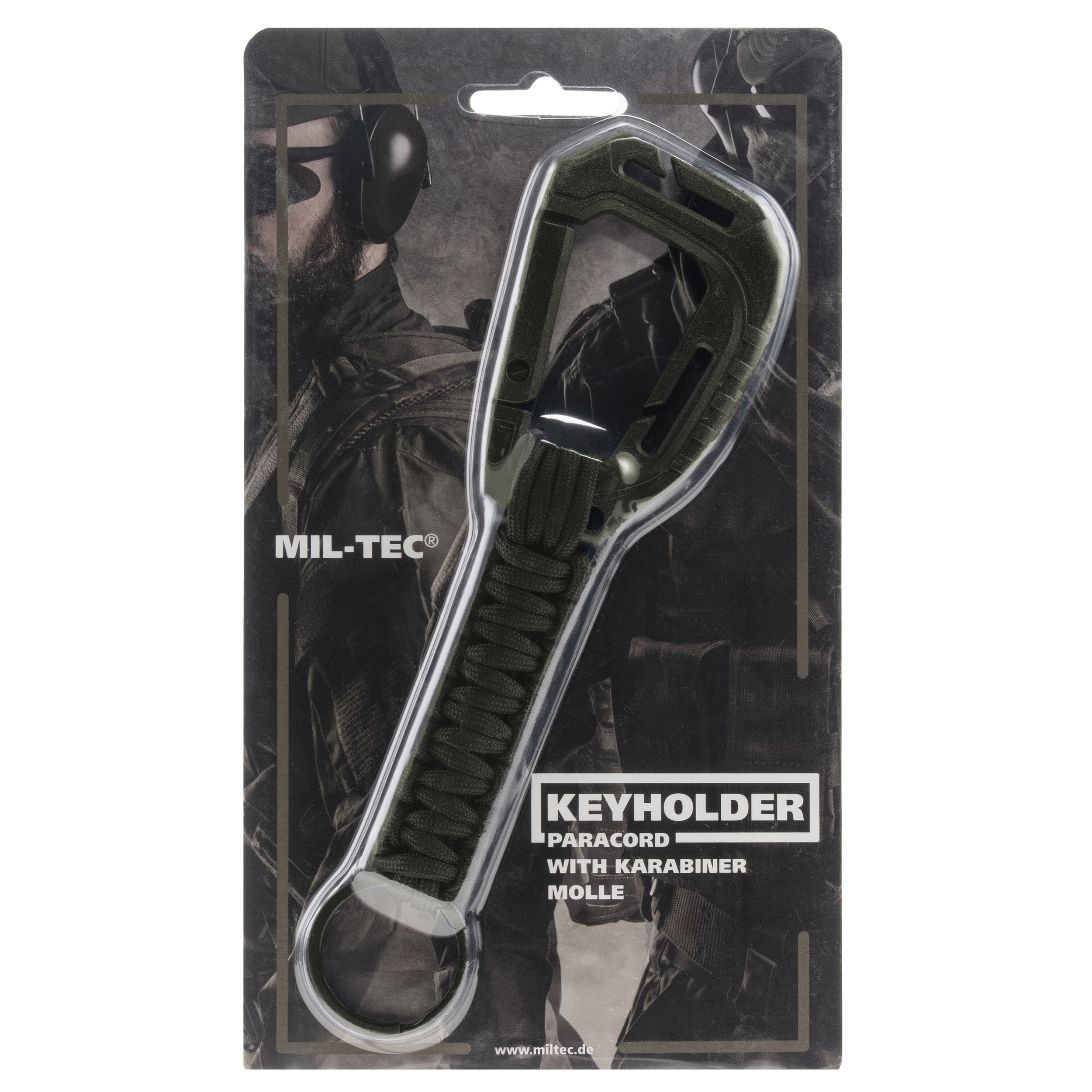 Brelok Mil-Tec Paracord z karabinczykiem MOLLE - Olive