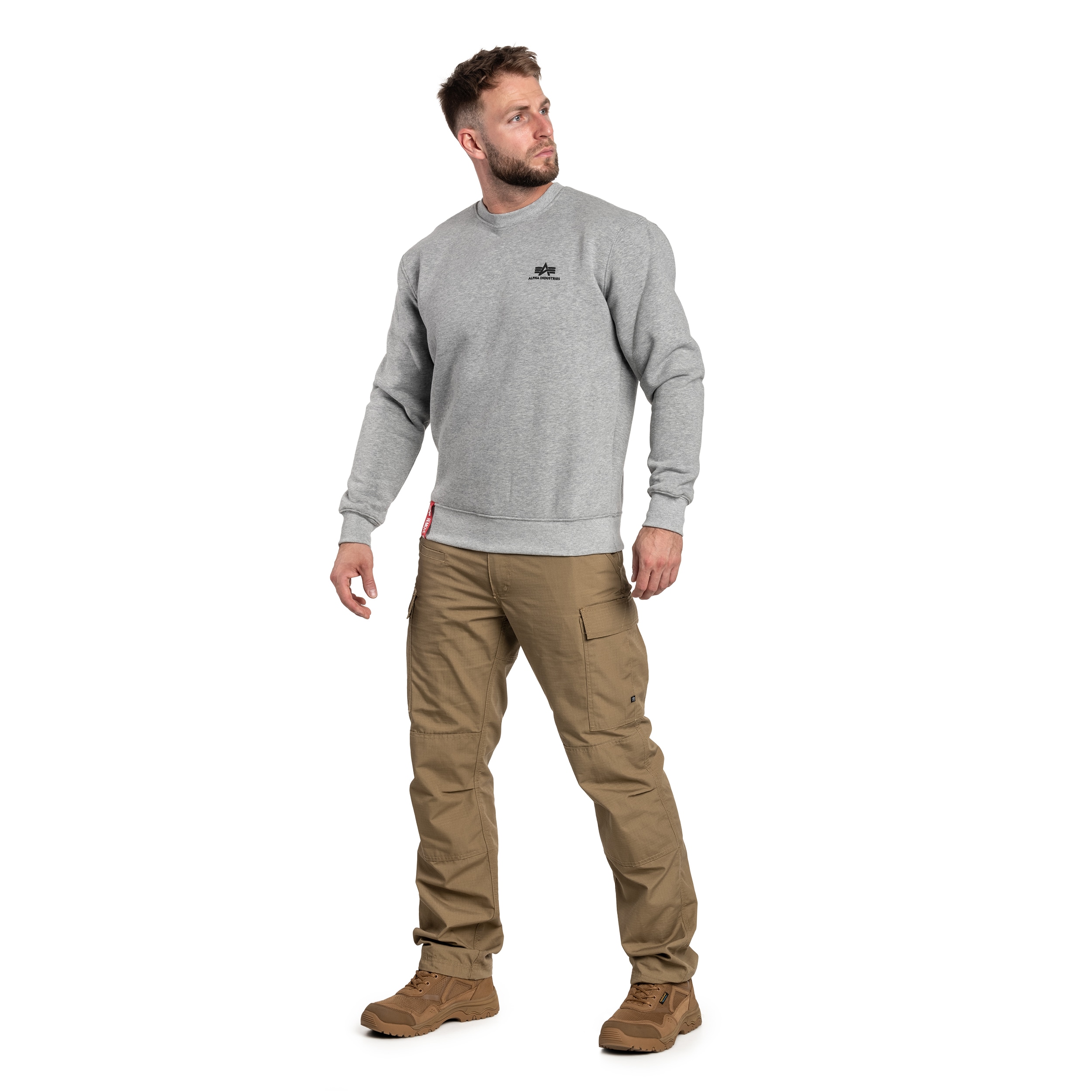 Bluza Alpha Industries Basic Sweater Small Logo - Grey Heather