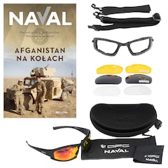 Okulary ochronne OPC Outdoor Extreme Naval Set + książka "Afganistan na kołach" - zestaw
