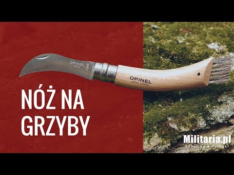 Nóż składany Opinel No.8 Mushroom do zbierania grzybów z etui