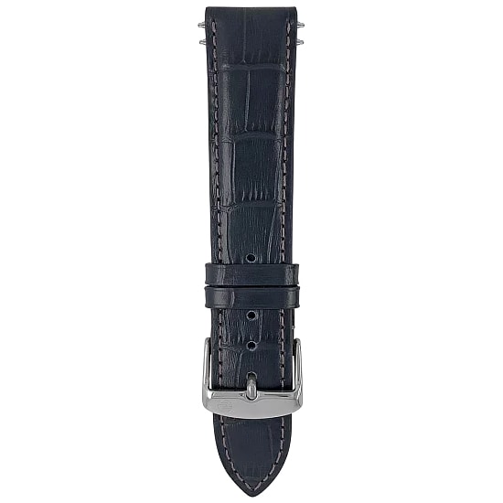Шкіряний ремінець Zeppelin для годинника - Black 22 мм