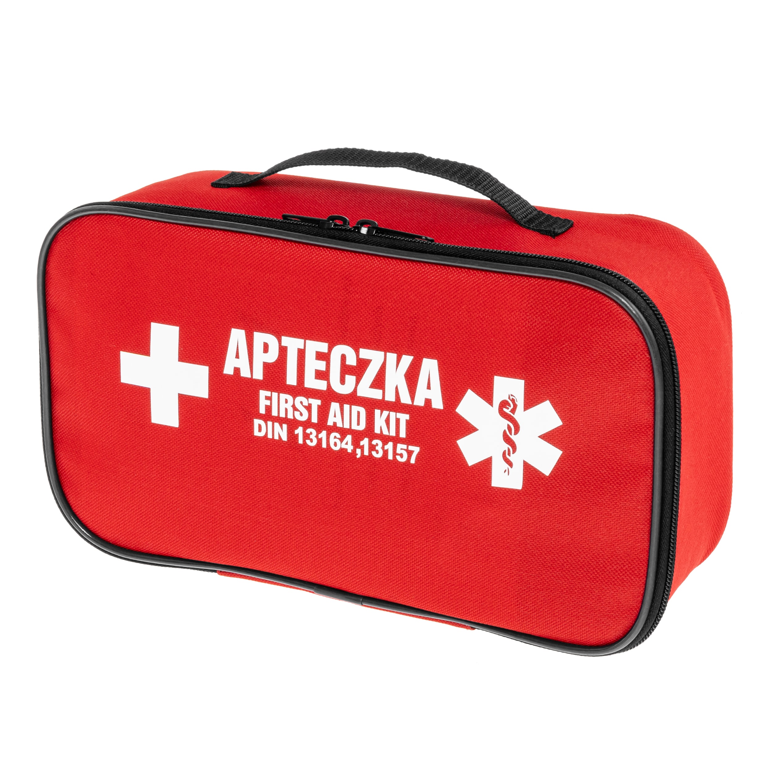 Apteczka samochodowa IEI z wyposażeniem - Czerwona