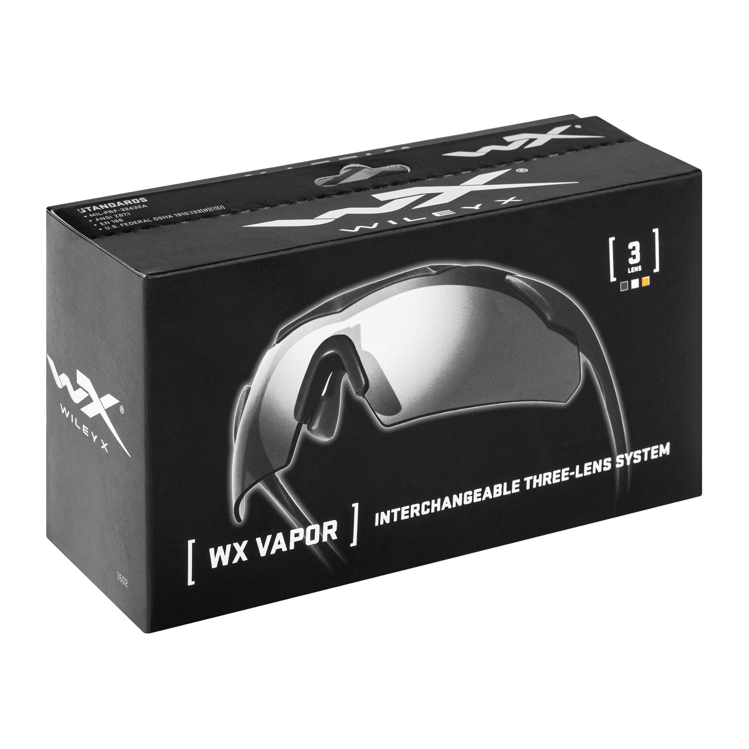 Okulary taktyczne Wiley X Vapor 2.5 Set 3in1 - Matte Black