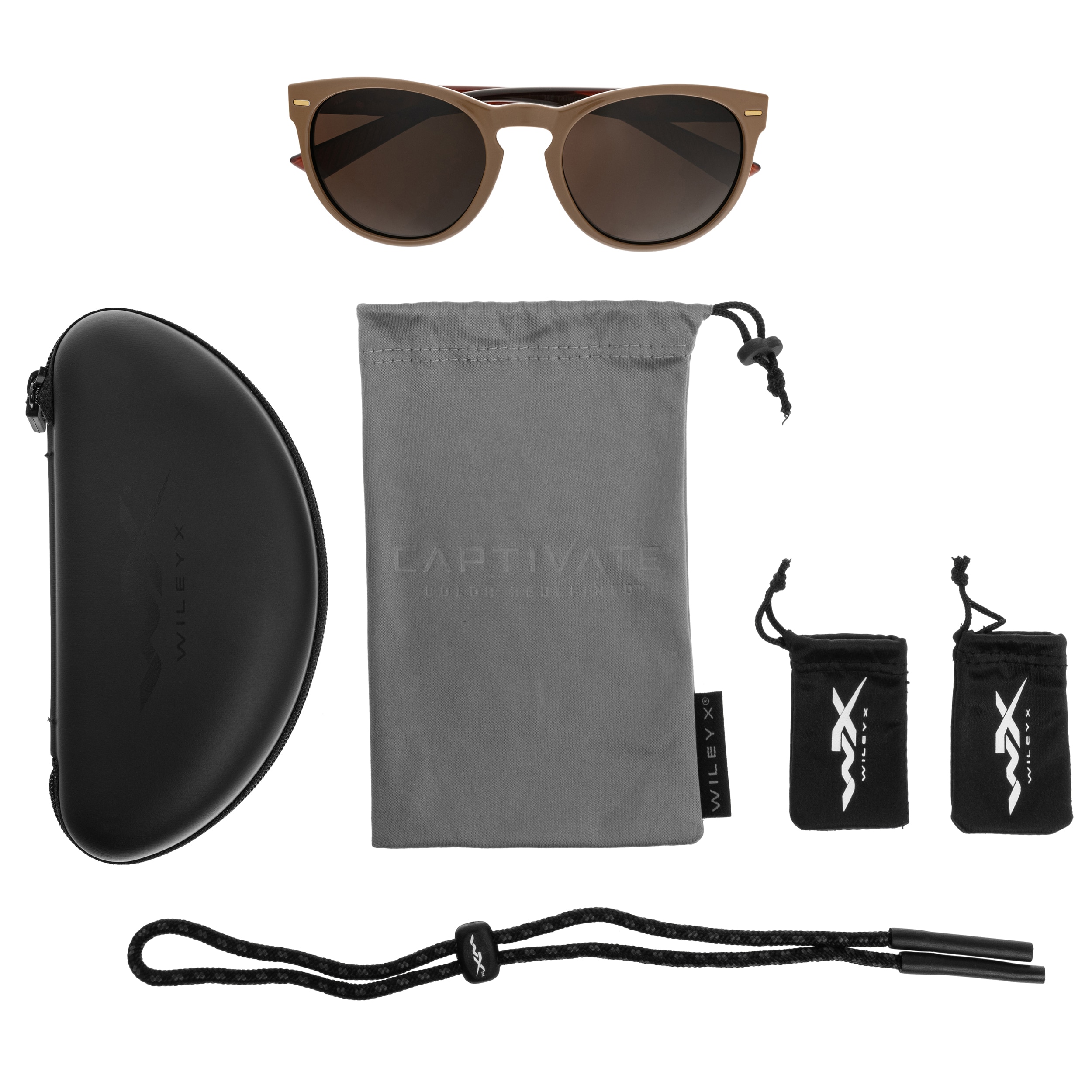 Okulary damskie Wiley X Covert - Captivate Polarized Copper/ Gloss Coffee Crystal Brown
