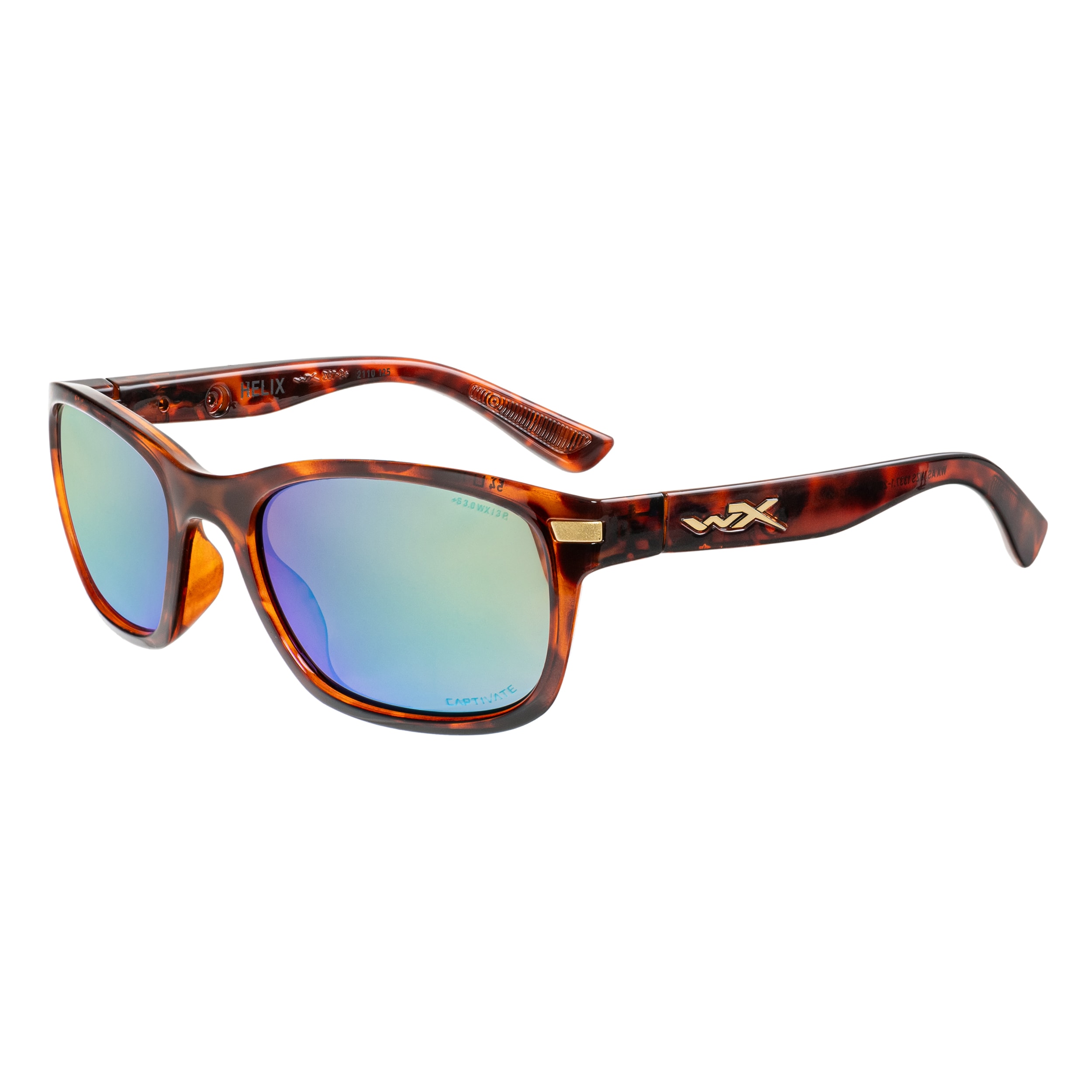 Okulary taktyczne Wiley X Helix - Captivate Polarized Green Mirror/Gloss Demi Brown