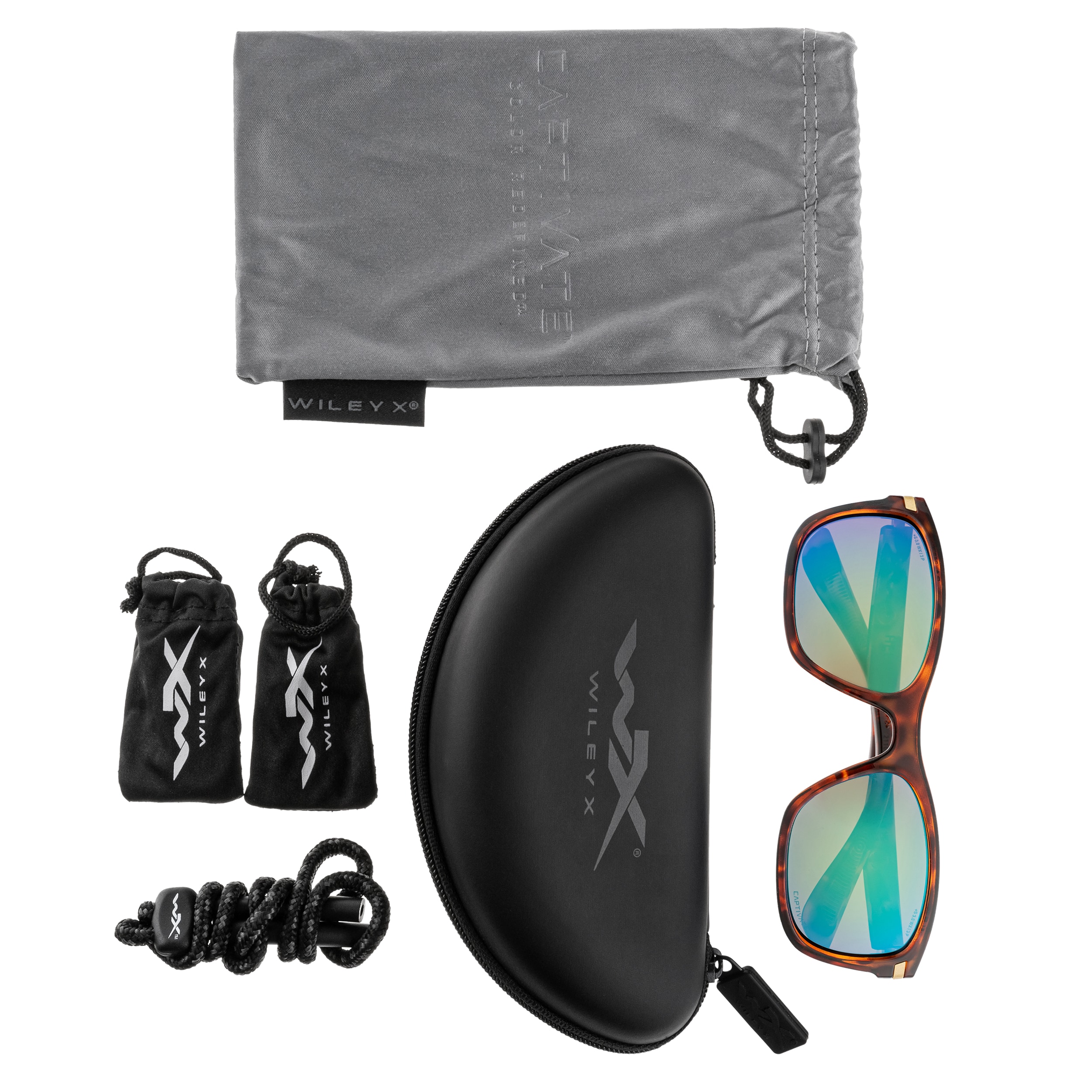 Okulary taktyczne Wiley X Helix - Captivate Polarized Green Mirror/Gloss Demi Brown