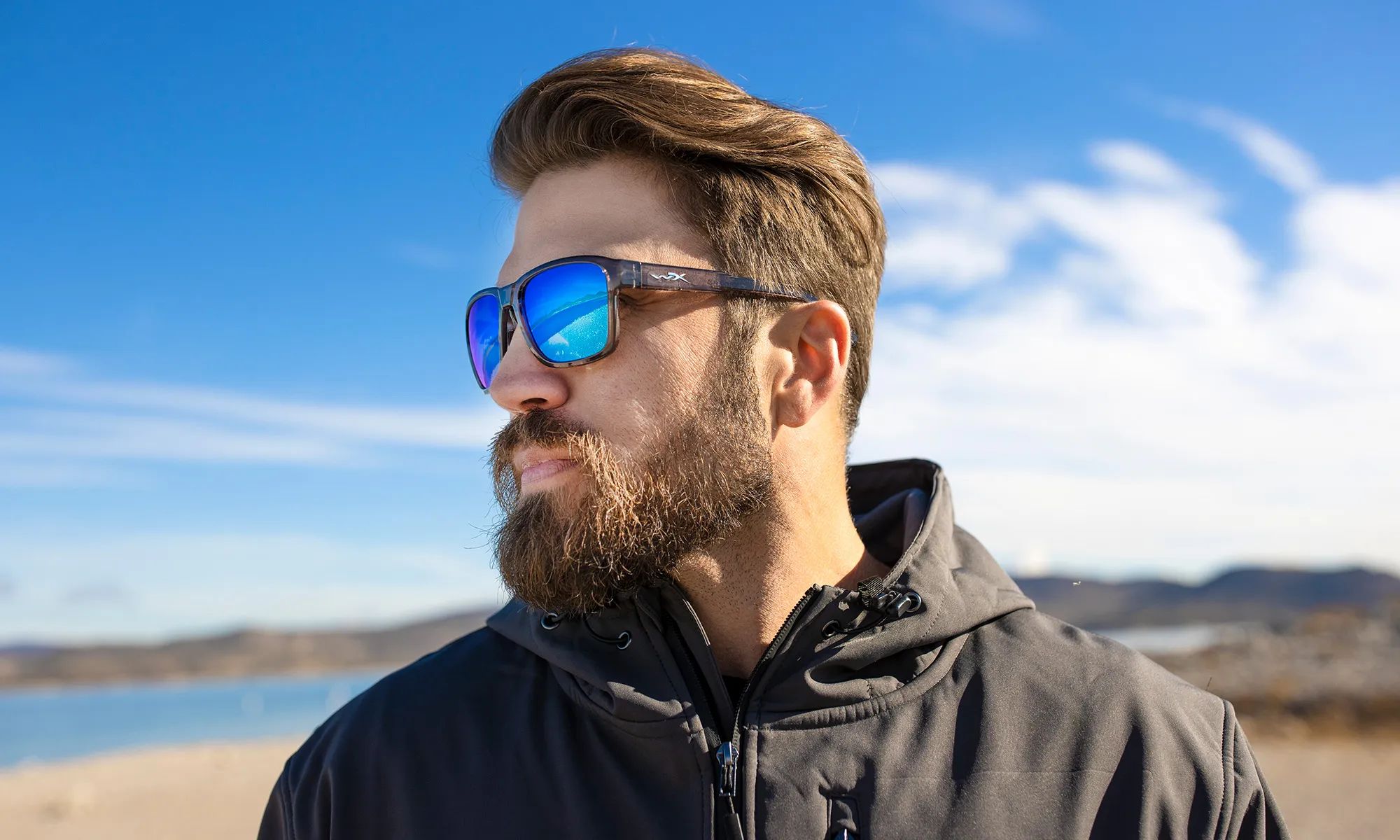 Okulary Wiley X Trek - Captivate Polarized Blue Mirror/Gloss Crystal Dark Grey