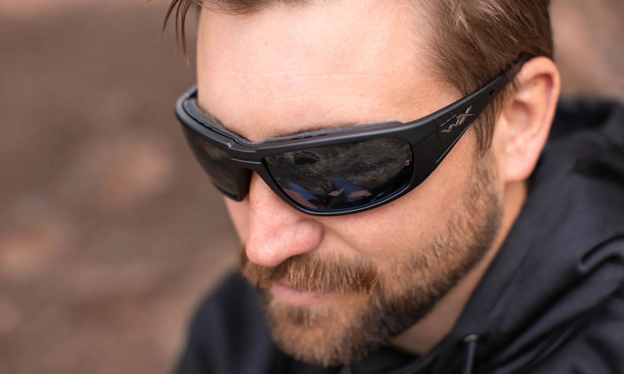 Okulary taktyczne Wiley X Boss - Grey Silver Flash/Matte Black