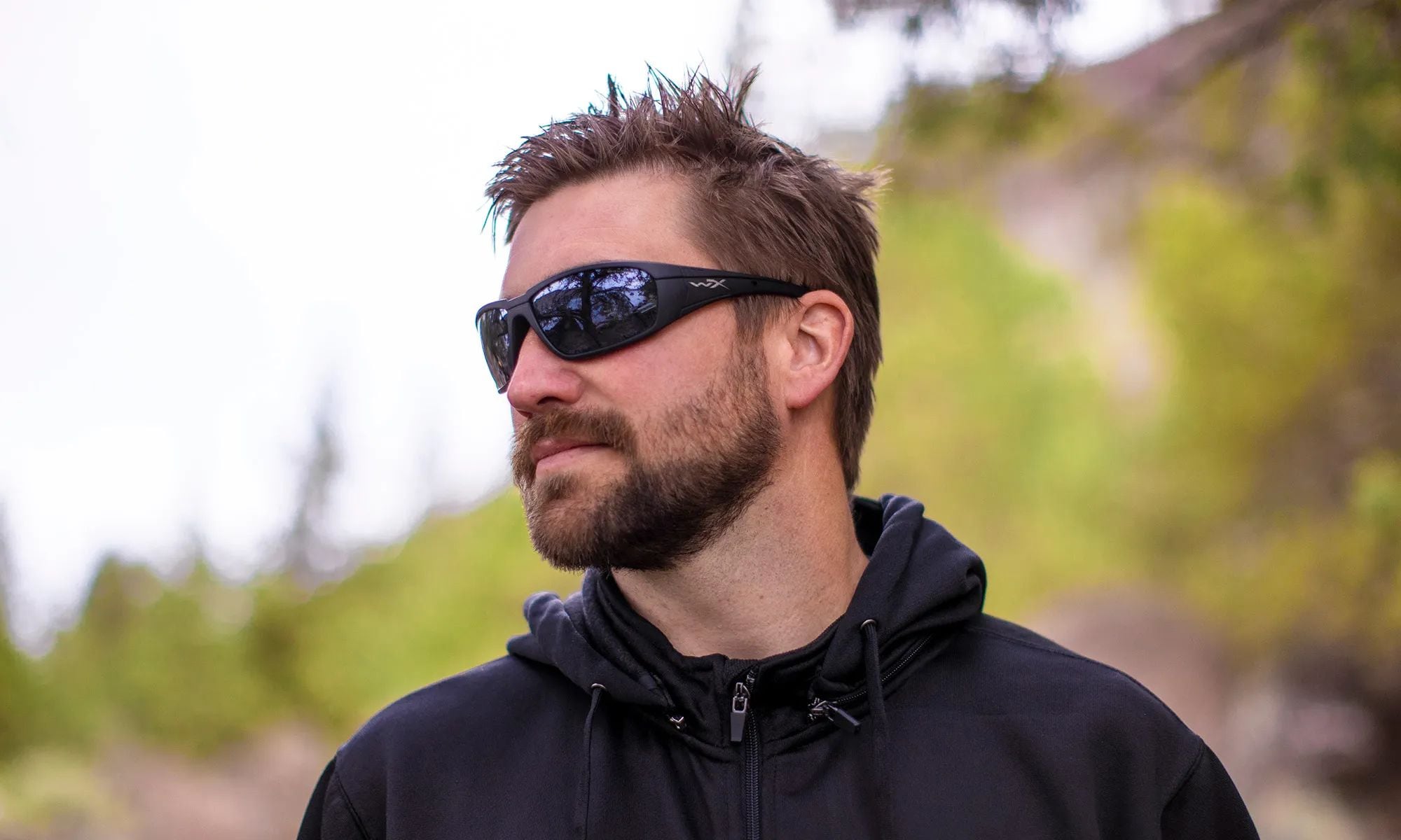 Okulary taktyczne Wiley X Boss - Grey Silver Flash/Matte Black