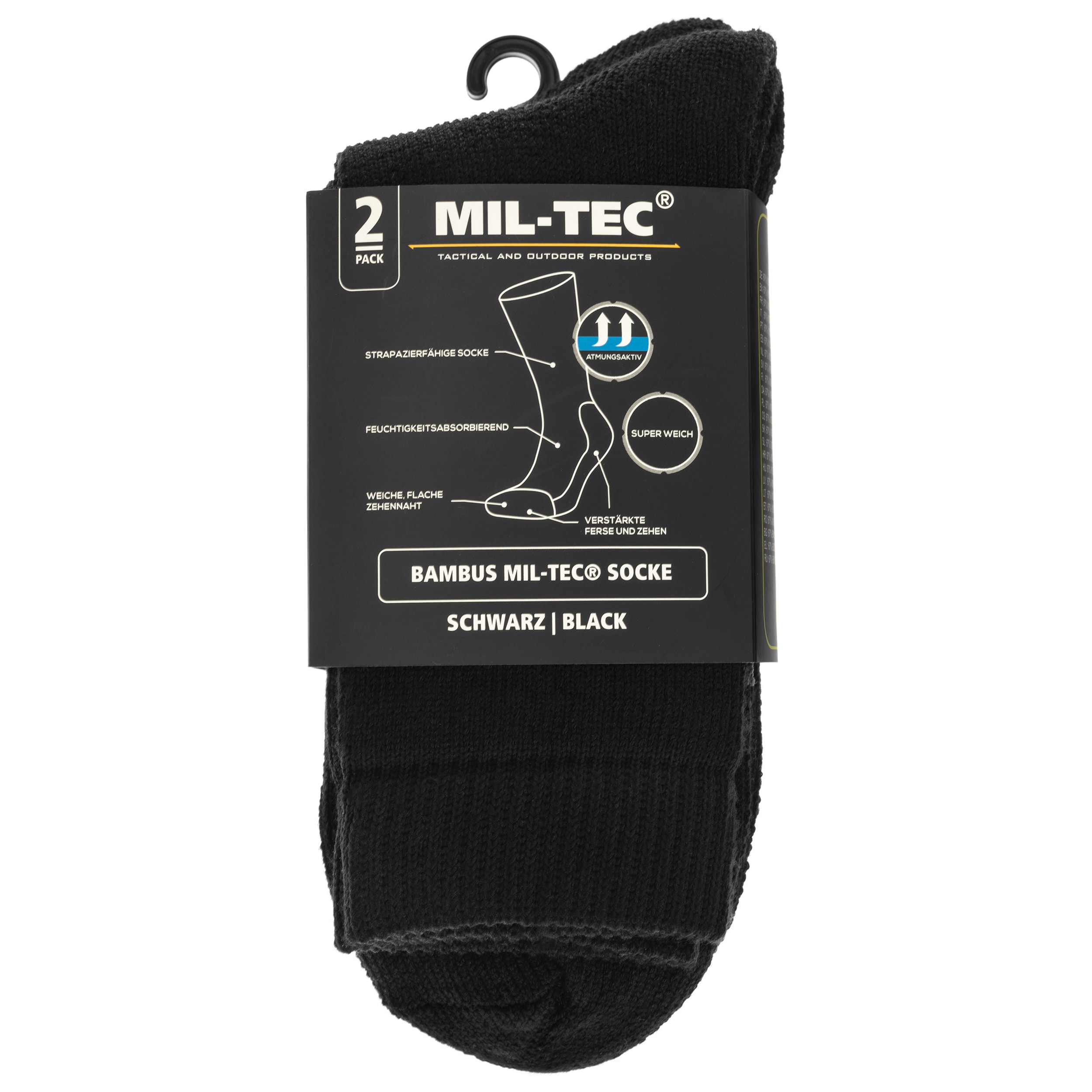 Шкарпетки Mil-Tec Nature Black - 2 пари