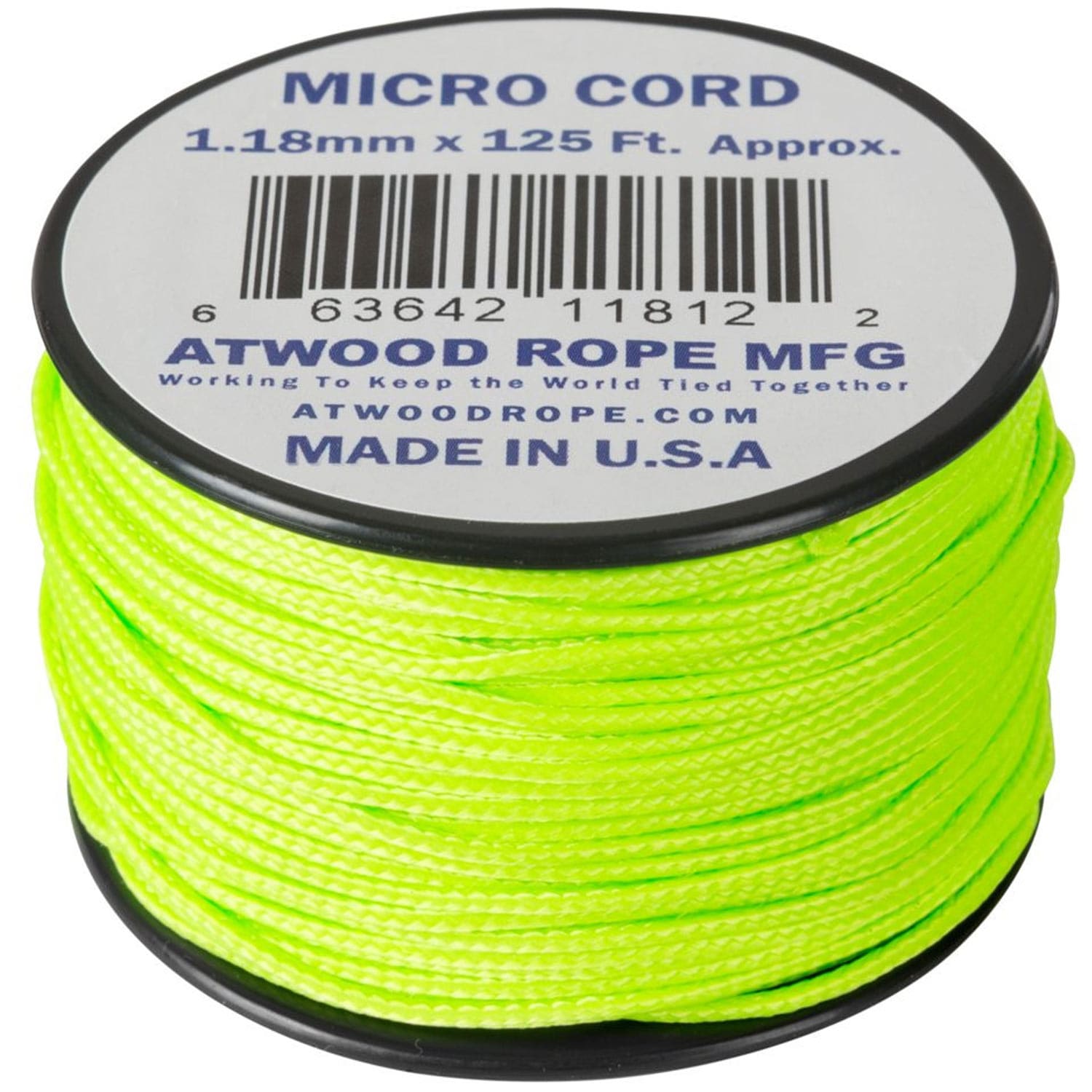 Мотузка Atwood Rope MFG Micro Cord 38 м - Neon Green